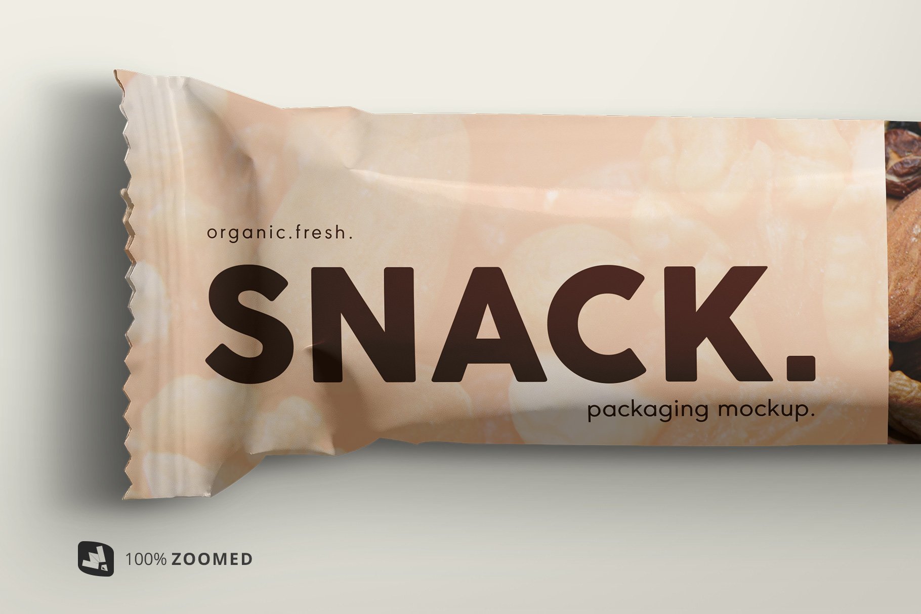 食品小零食塑料袋包装样机模板 Organic Snack Bar Packaging Mockup_img_2