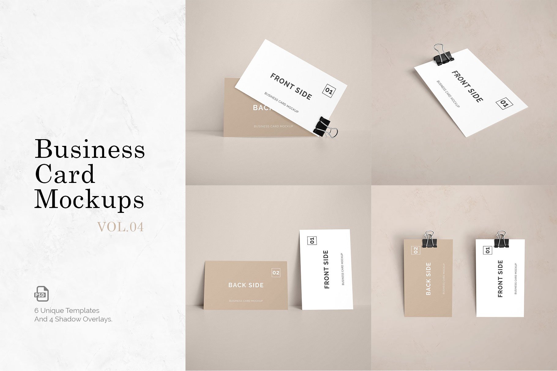 6款商务个人名片样机模板 Business Card Mockups Vol.4_img_2