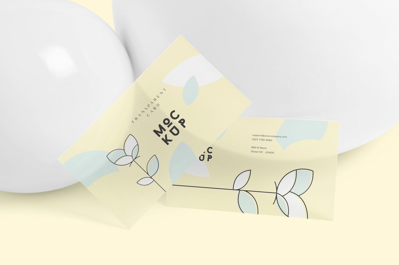 透明卡片名片品牌样机模板 Transparent Card Branding Mockups_img_2