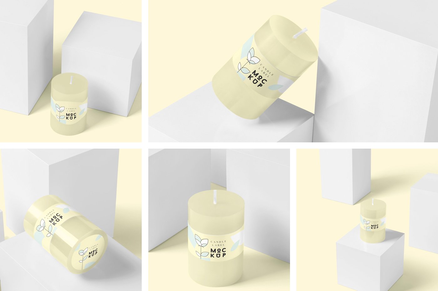 圆形蜡烛标签设计样机模板 Small Round Candle Label Mockups_img_2