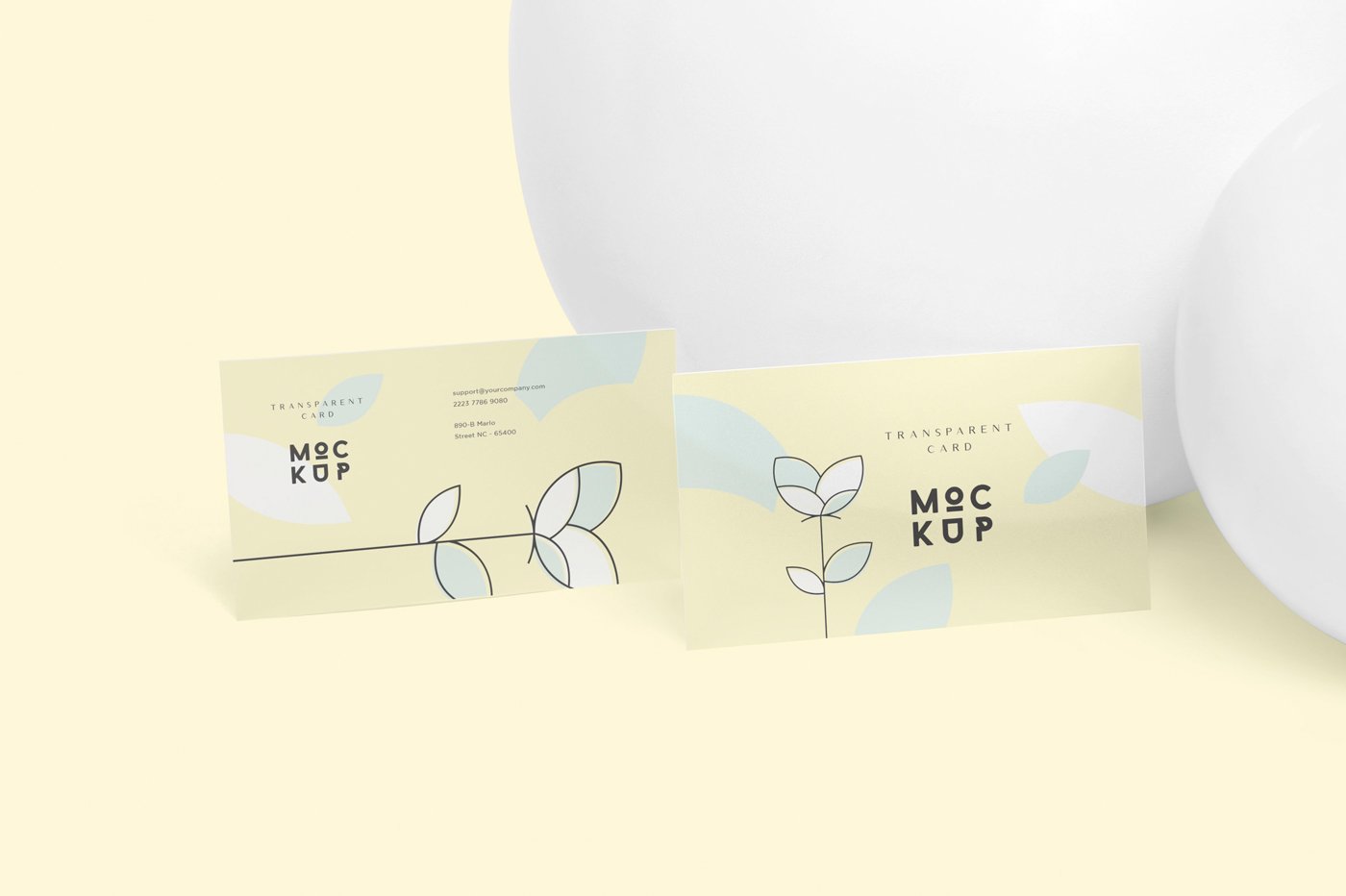 透明卡片名片品牌样机模板 Transparent Card Branding Mockups_img_2