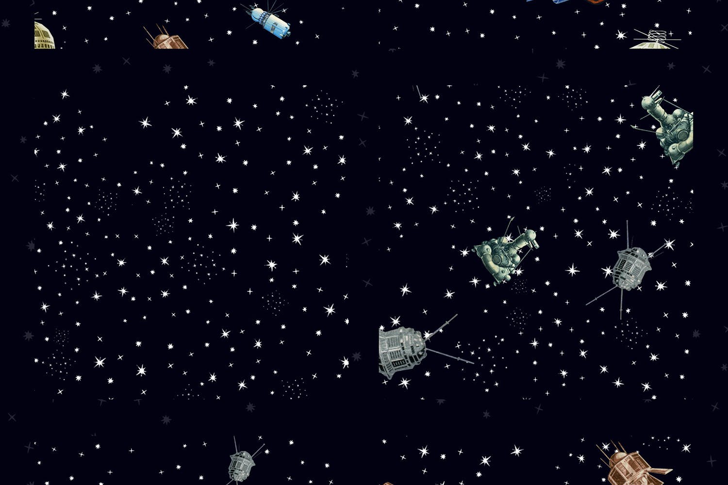 老式苏联太空元素背景素材 Gagarin - Patterns & Illustrations_img_2