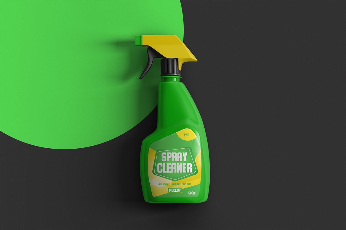 喷雾清洁剂瓶样机模板 Spray Cleaner Bottle Mockup_img_2