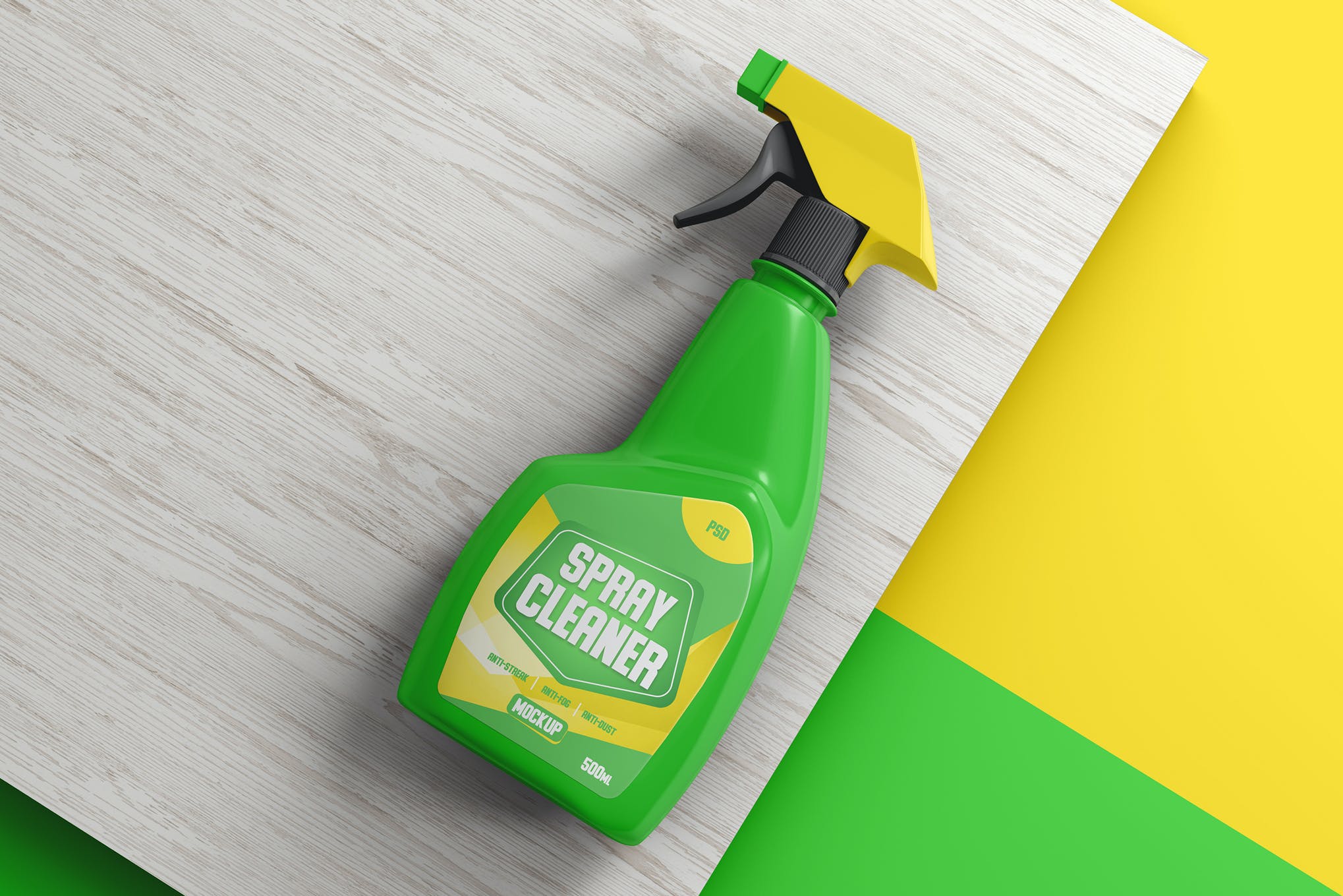 喷雾清洁剂瓶样机模板 Spray Cleaner Bottle Mockup_img_2