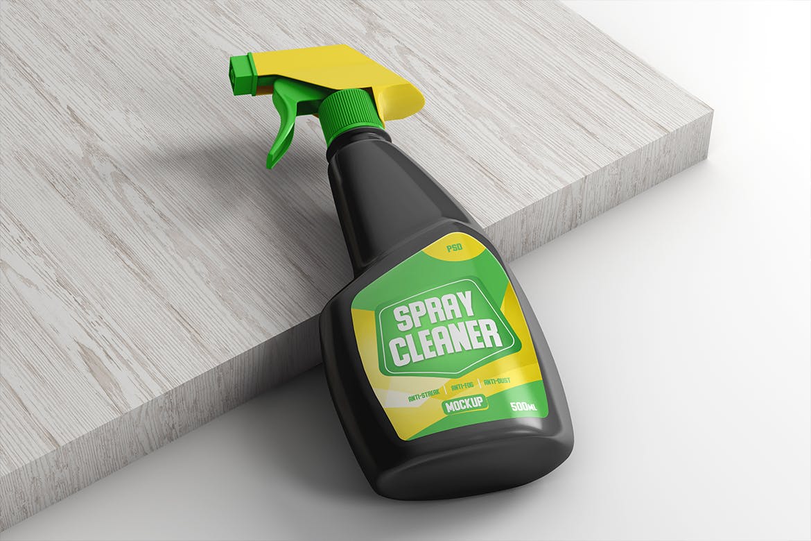 喷雾清洁剂瓶样机模板 Spray Cleaner Bottle Mockup_img_2