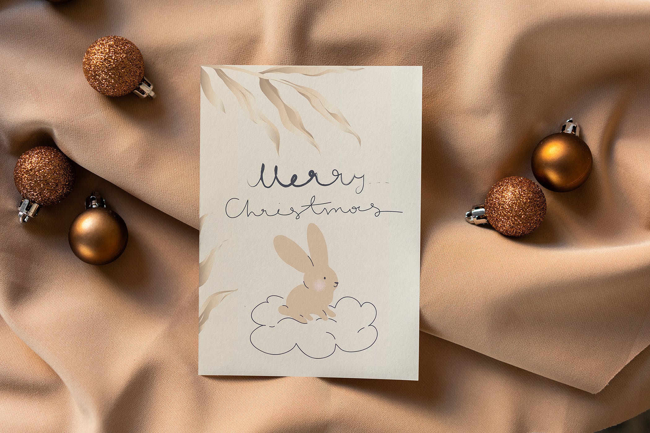 13个圣诞节邀请函卡片样机模板 Christmas Postcard Mockups_img_2