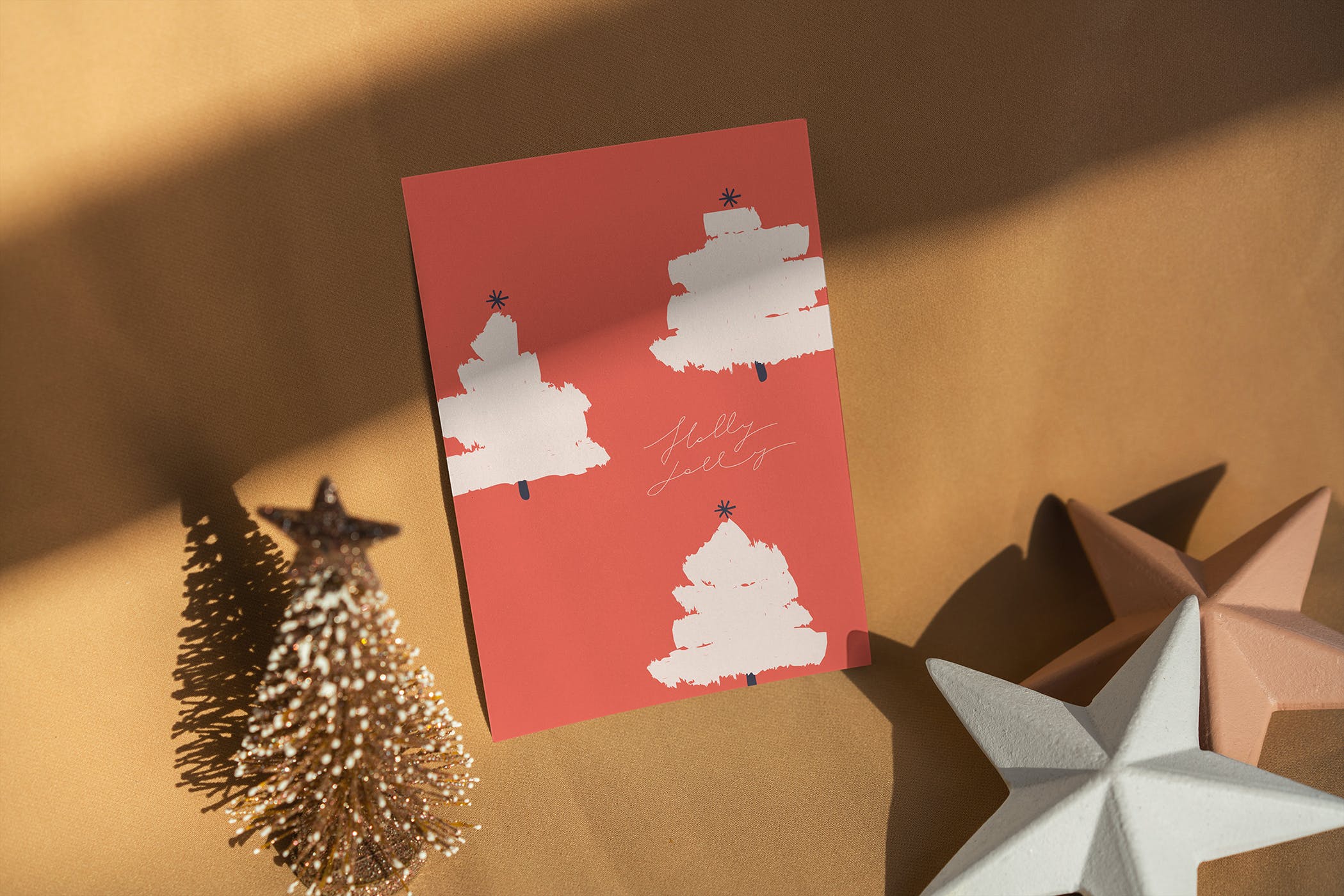 13个圣诞节邀请函卡片样机模板 Christmas Postcard Mockups_img_2