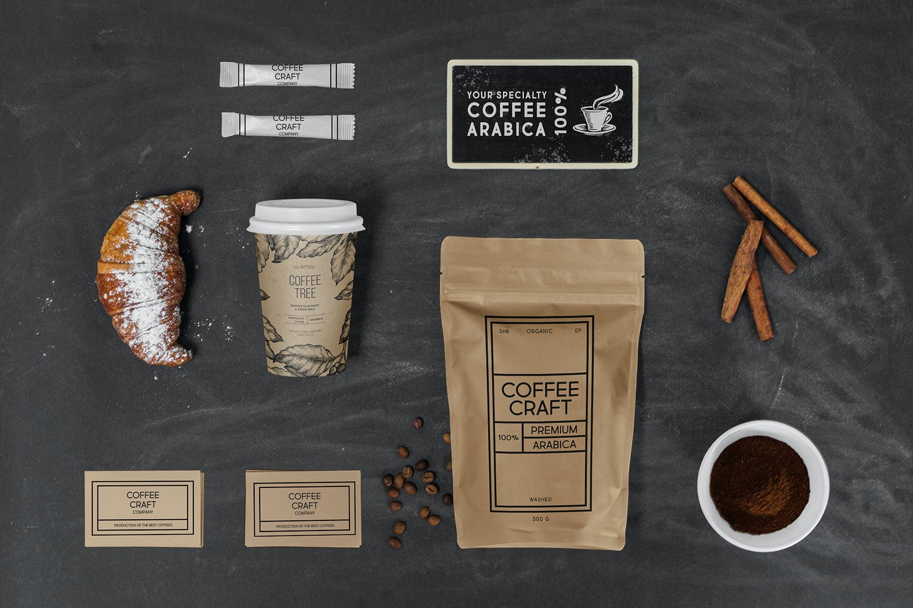 11款咖啡品牌纸杯包装袋样机模板 Coffee Mockup