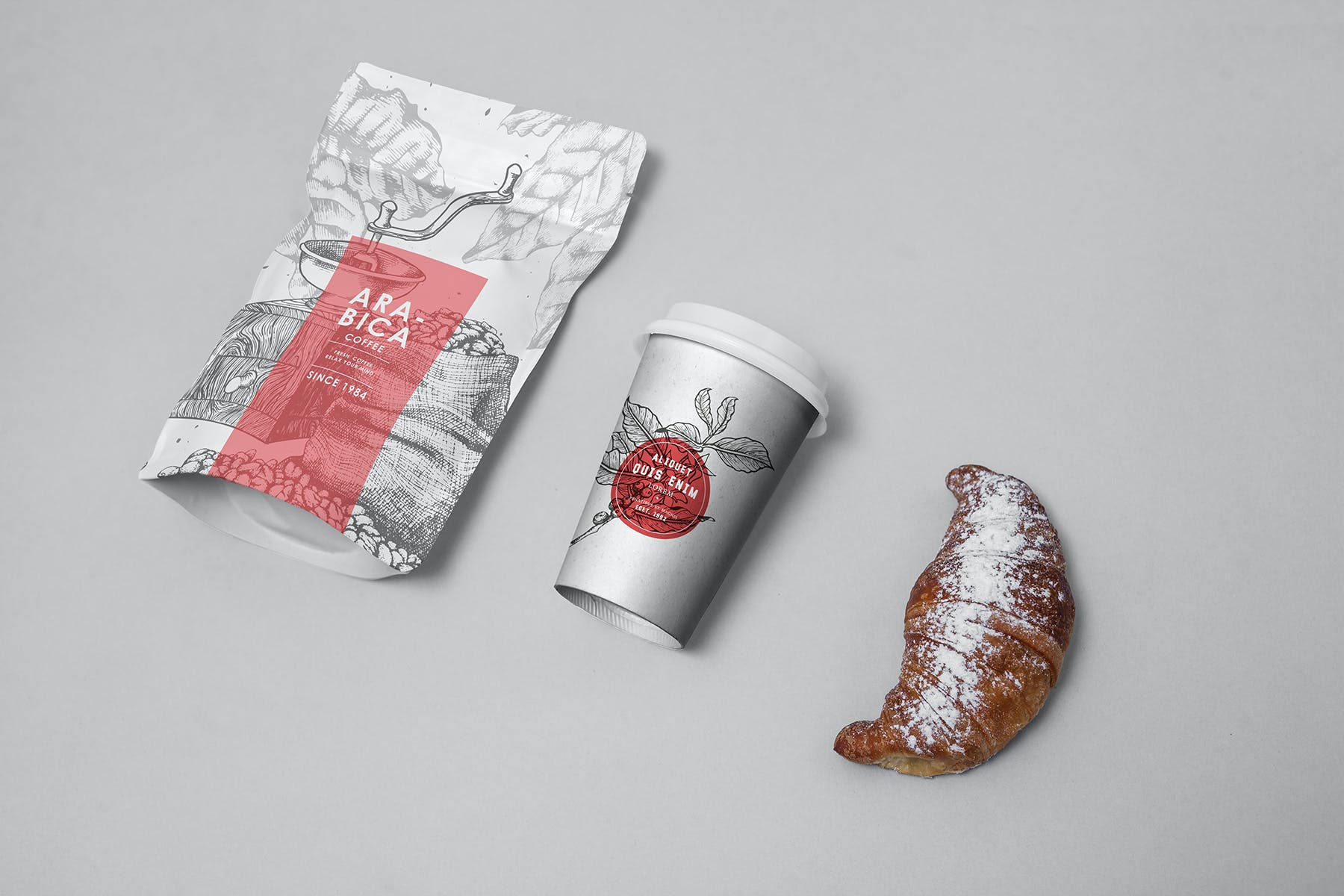 11款咖啡品牌纸杯包装袋样机模板 Coffee Mockup