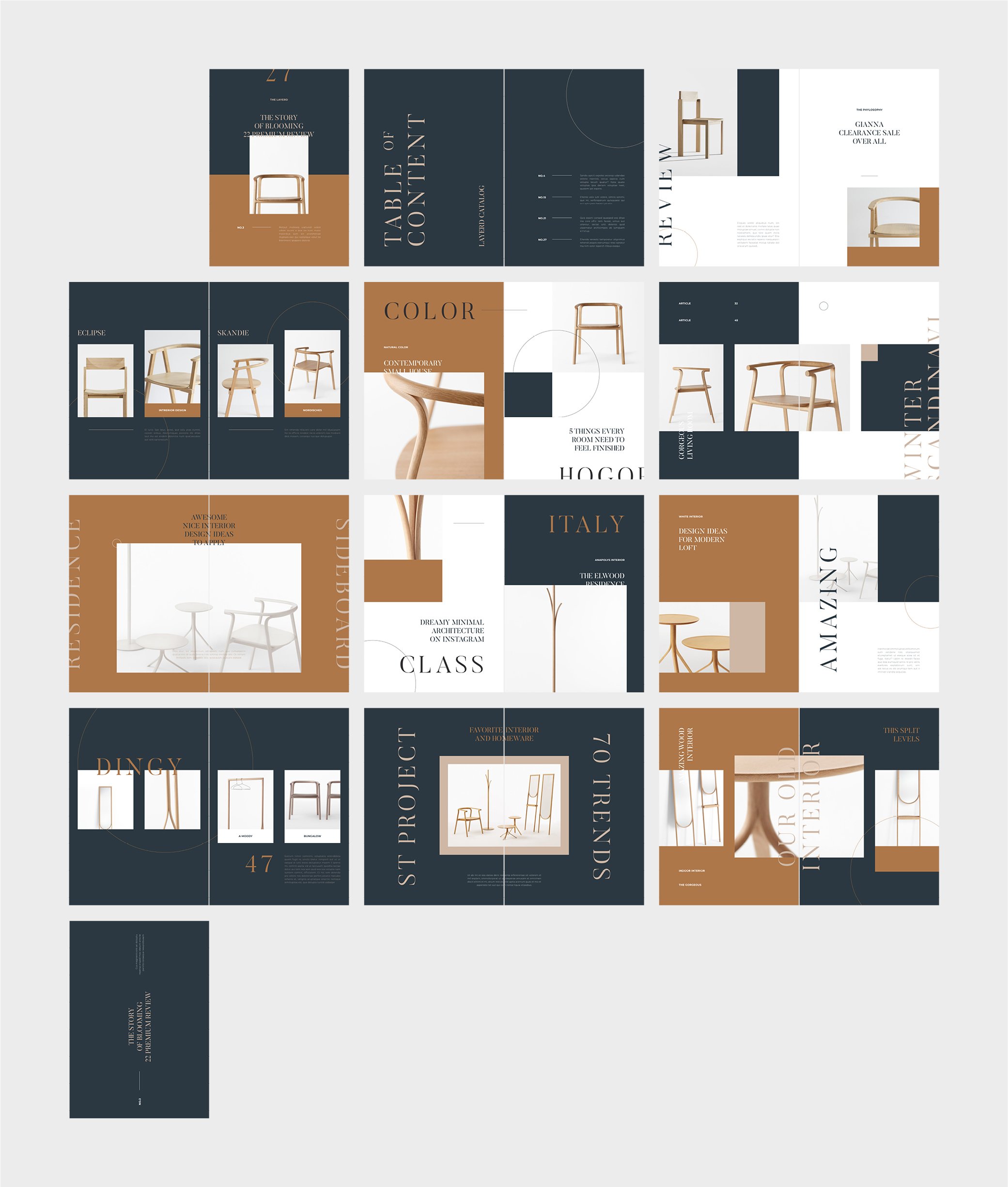 极简主义木质家具作品集画册INDD模板 LAYERD Minimalist Interior Catalog_img_2