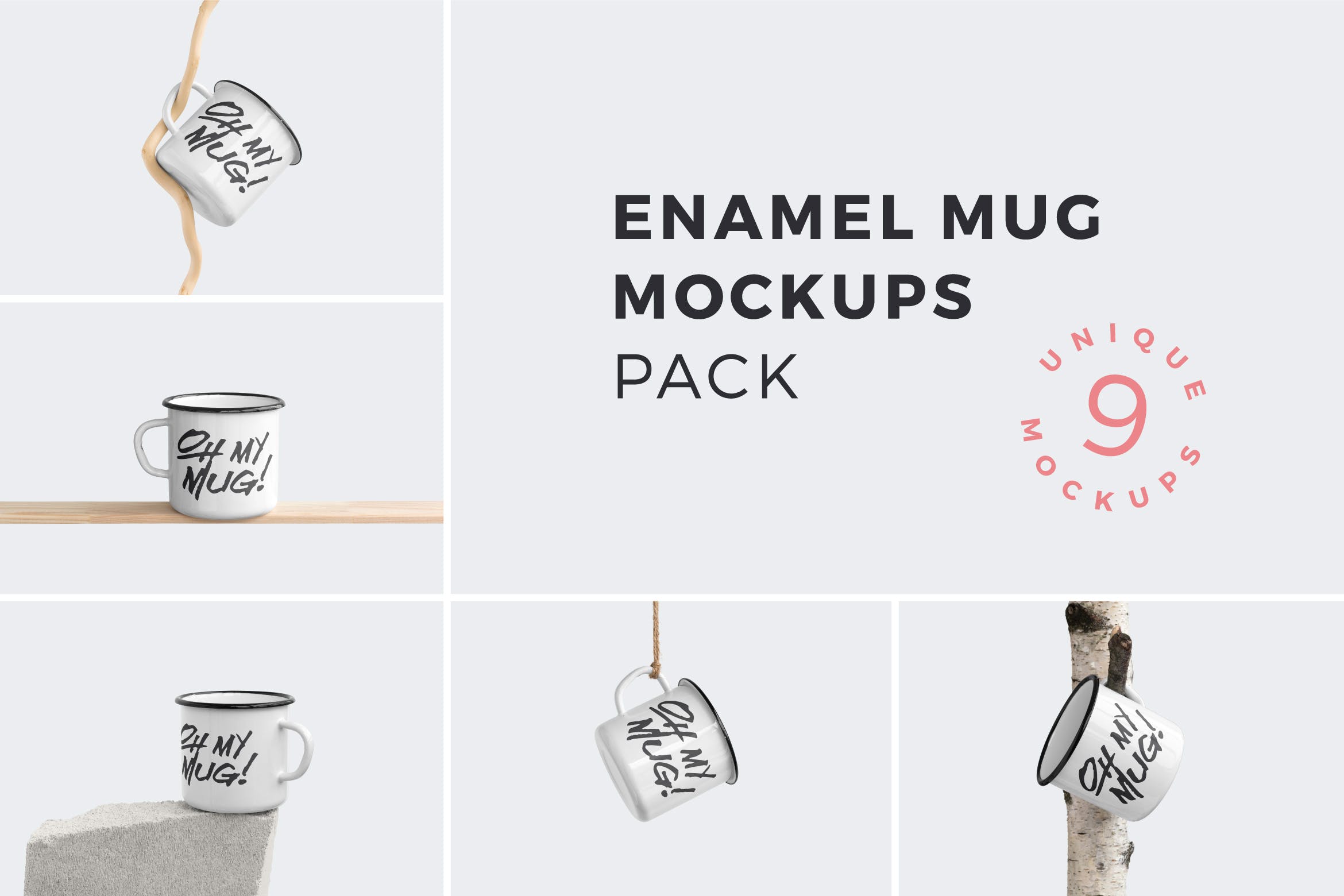 9款搪瓷杯样机模板包 Enamel Mug Mockups Pack_img_2