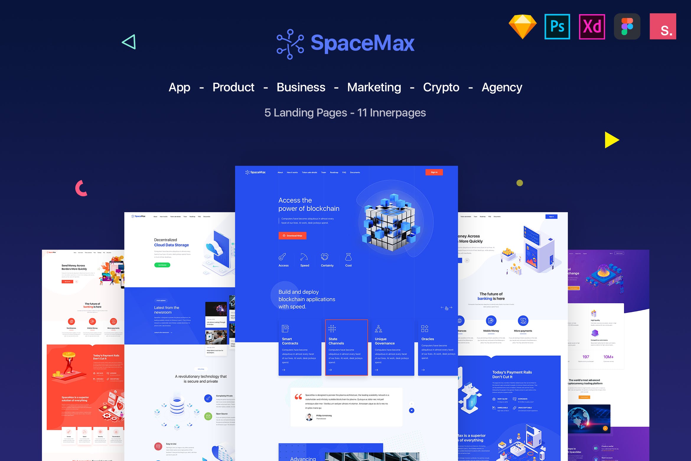 响应式网站着陆页WEB设计模板 SpaceMax - Multipurpose Landing page_img_2