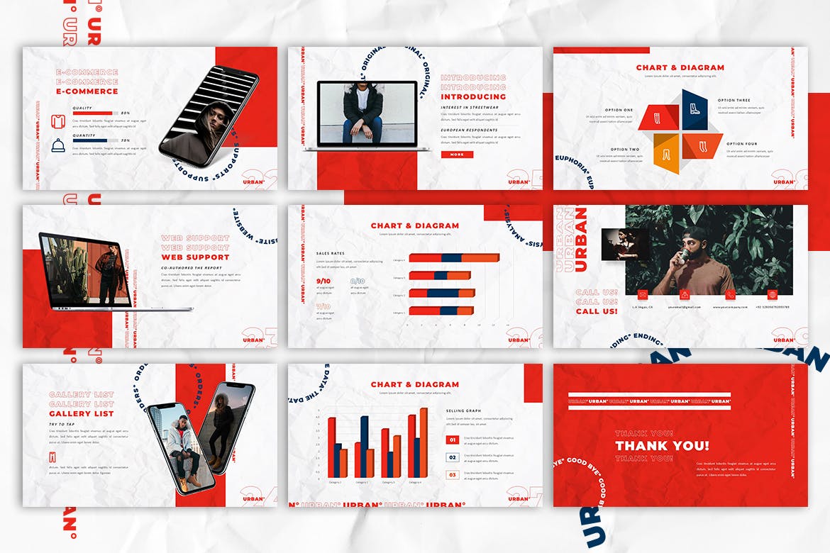 潮流设计师介绍简历演示文稿模板 Urban - Hype Modern Powerpoint Template_img_2