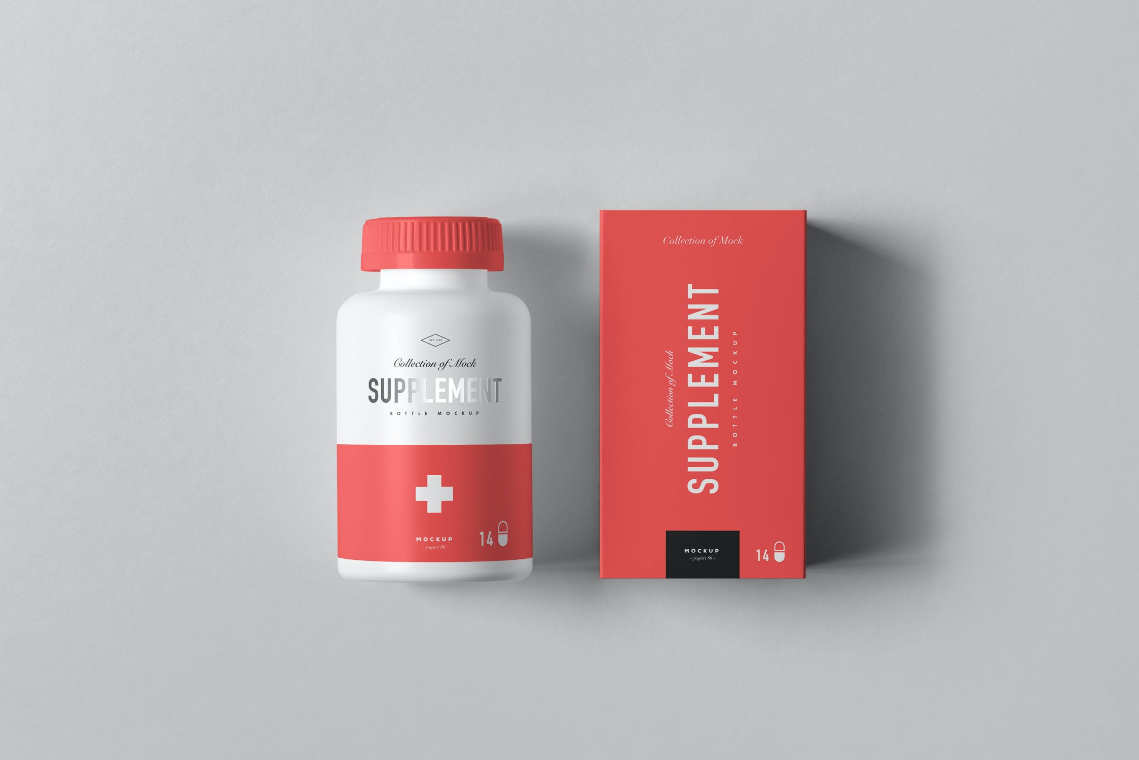 9款医疗药瓶补充罐包装盒PSD样机 Supplement Jar & Box Mockup 6_img_2