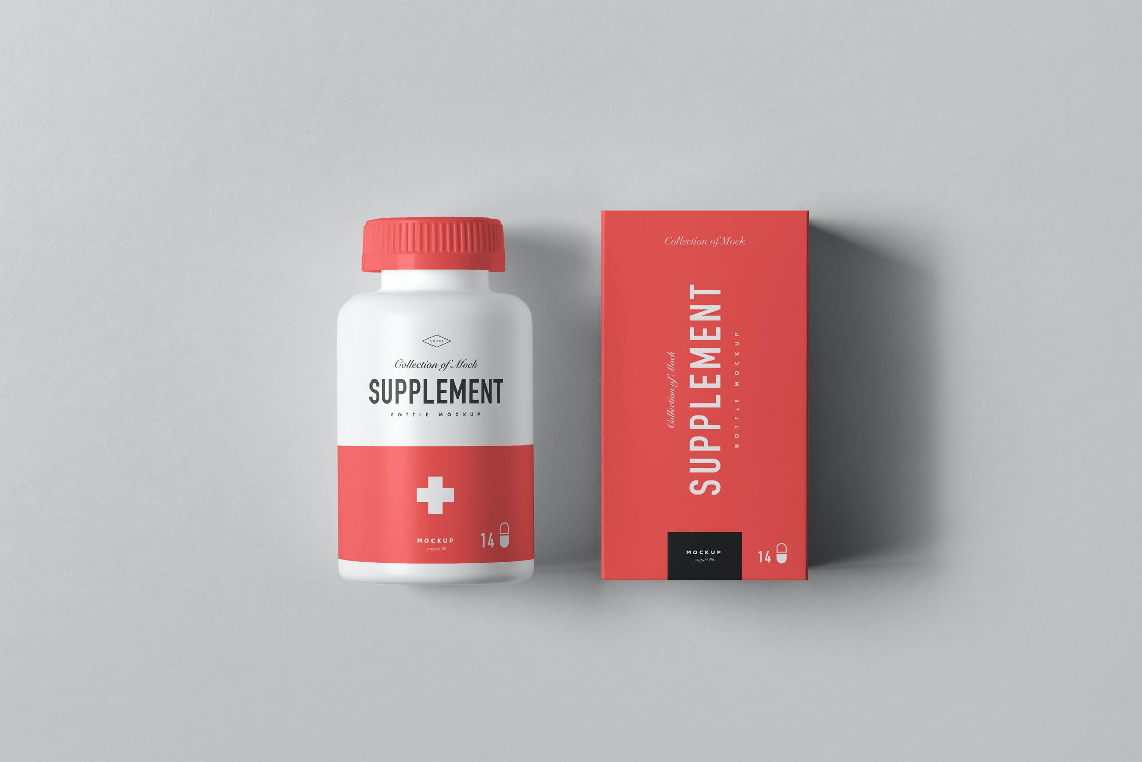 9款医疗药瓶补充罐包装盒PSD样机 Supplement Jar & Box Mockup 6_img_2