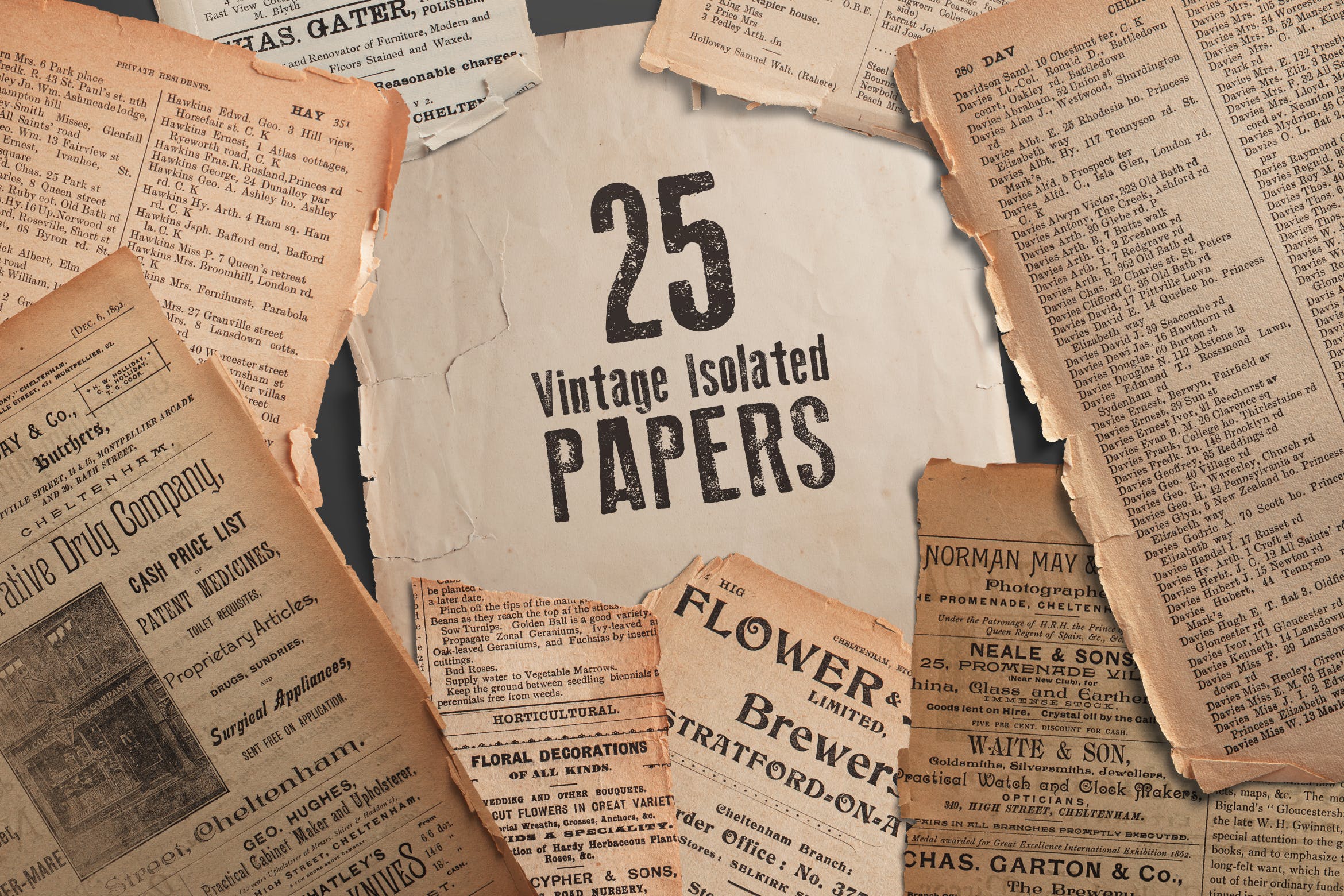 25款复古老旧残破书页素材 25 Vintage Isolated Papers_img_2