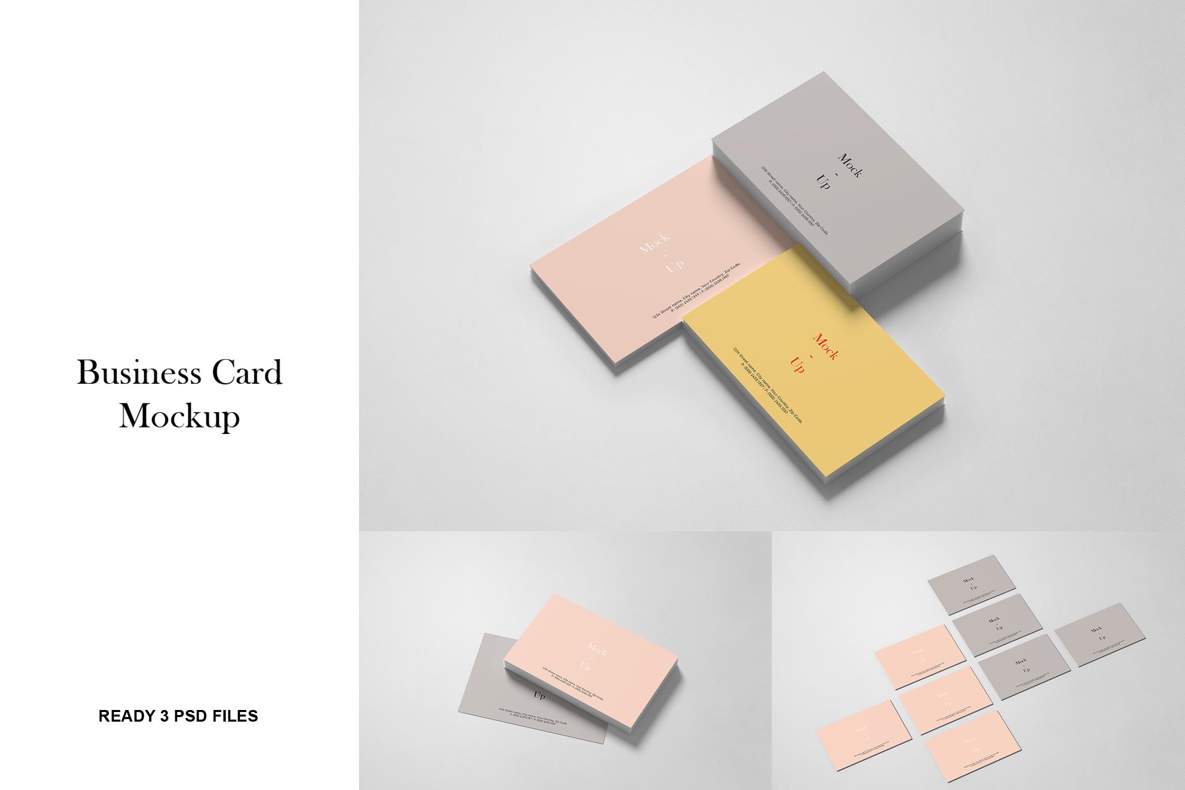 极简商务个人名片样机模板 Business Card Mockup_img_2