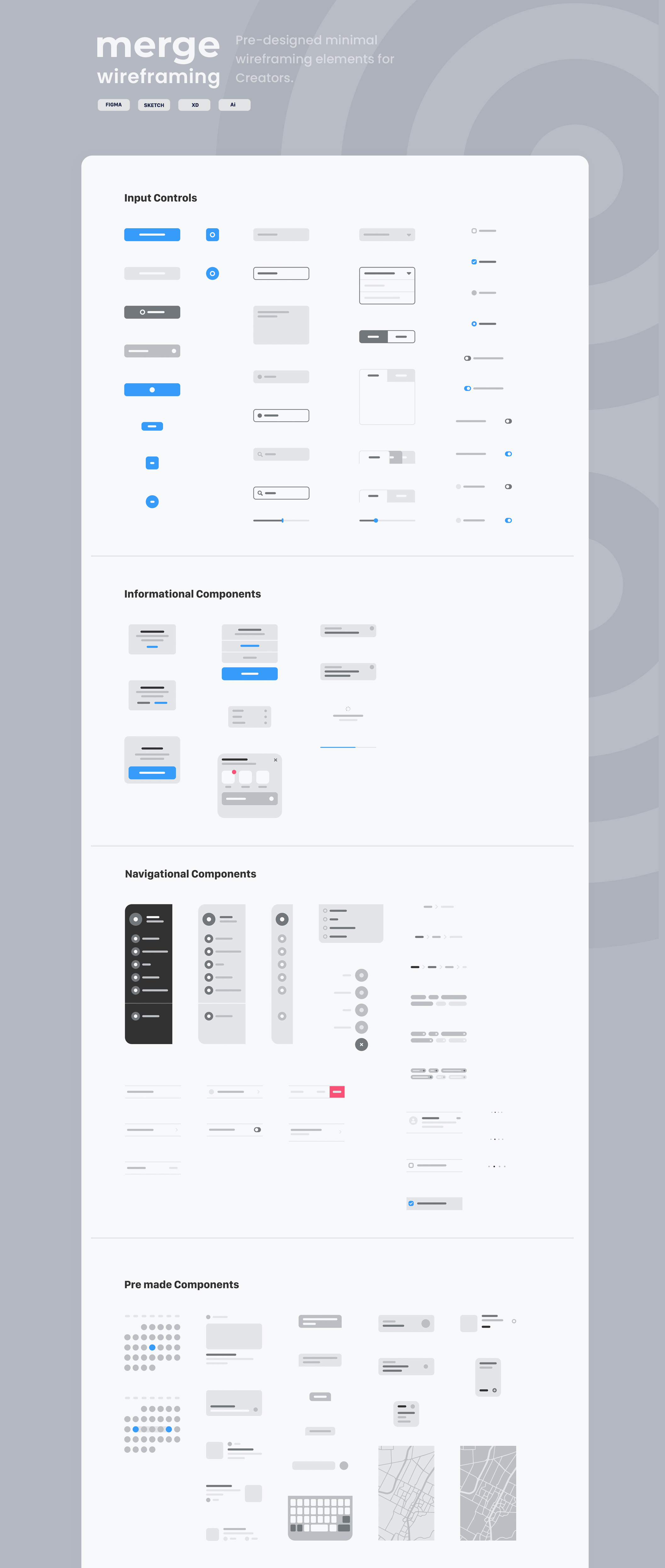 简约APP应用设计线框套件 Merge Wireframing UI Kit_img_2