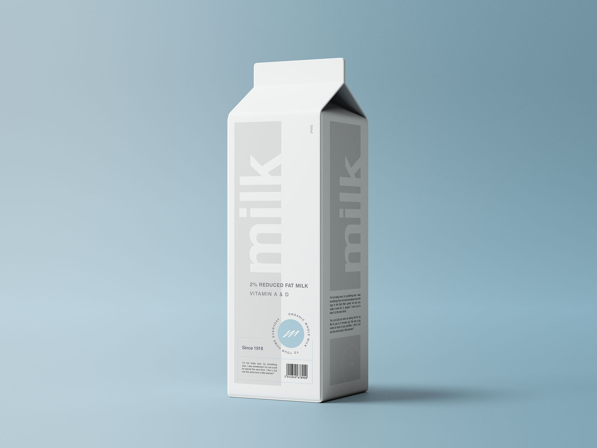 牛奶饮料包装盒样机模板 Drink Carton Mockup_img_2