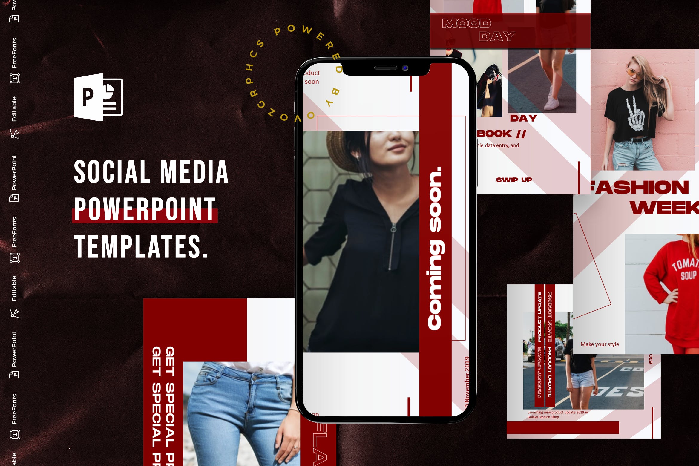 潮流服装品牌推广新媒体海报PPT模板 Social Media PowerPoint Template_img_2