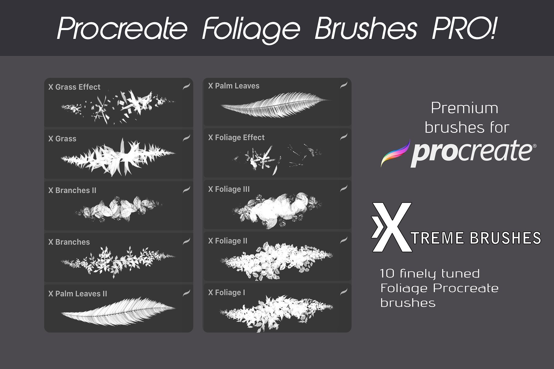 1000多款专业Procreate笔刷样式素材套装 Procreate MEGA BUNDLE! (1K+ BRUSHES)_img_2