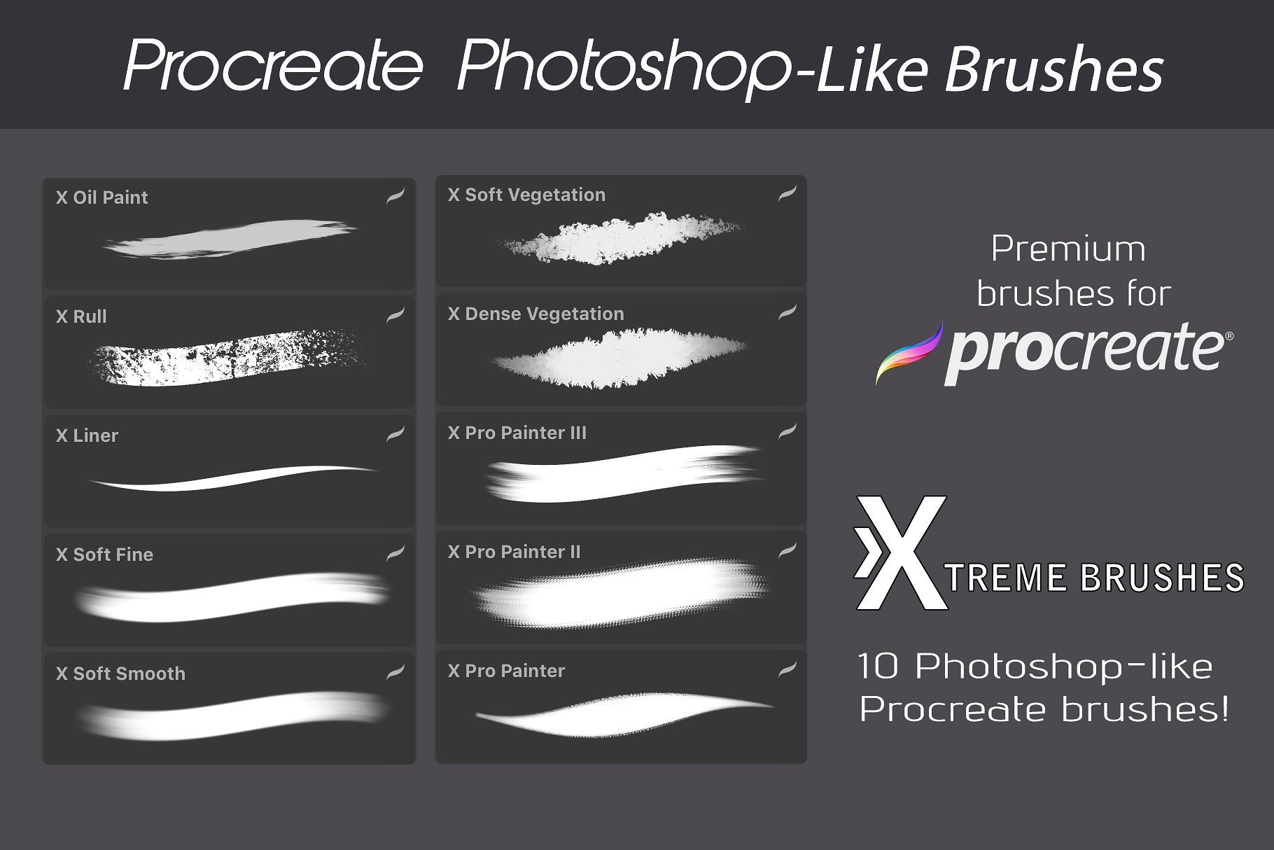 1000多款专业Procreate笔刷样式素材套装 Procreate MEGA BUNDLE! (1K+ BRUSHES)_img_2