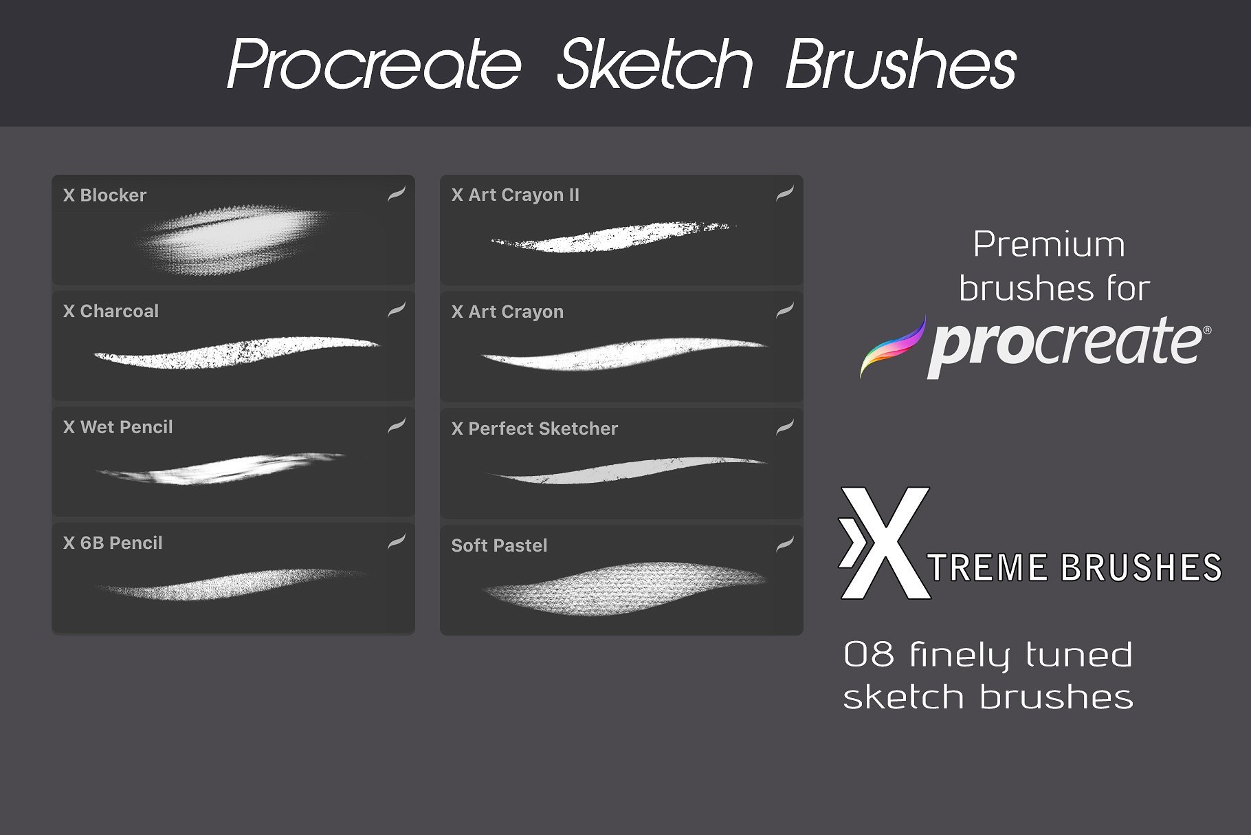 1000多款专业Procreate笔刷样式素材套装 Procreate MEGA BUNDLE! (1K+ BRUSHES)_img_2