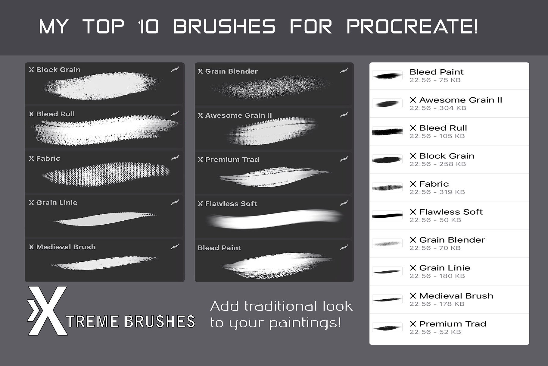 1000多款专业Procreate笔刷样式素材套装 Procreate MEGA BUNDLE! (1K+ BRUSHES)_img_2