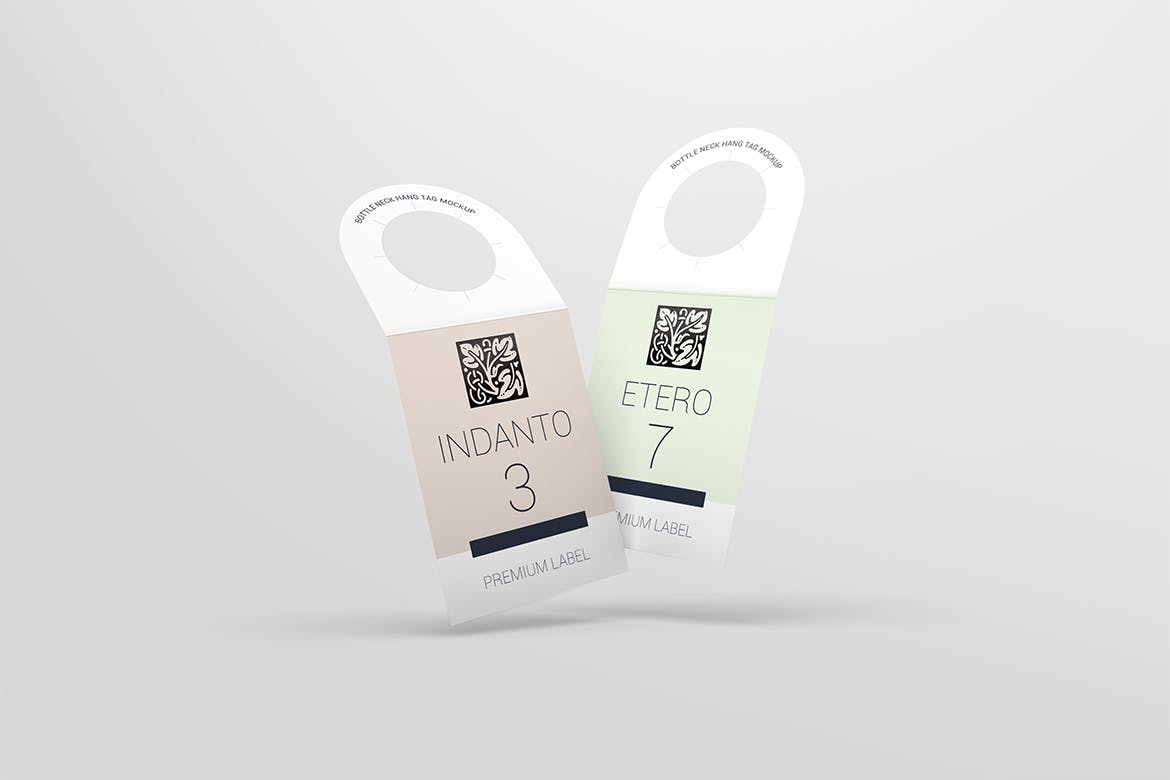 9款红酒瓶颈吊牌样机模板 Bottle Neck Hang Tag Mockup_img_2