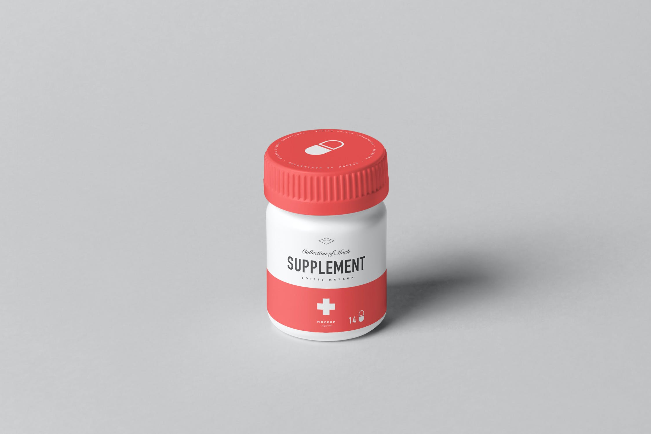 医疗药瓶补充罐包装盒样机模板 Supplement Jar & Box Mockup 7_img_2