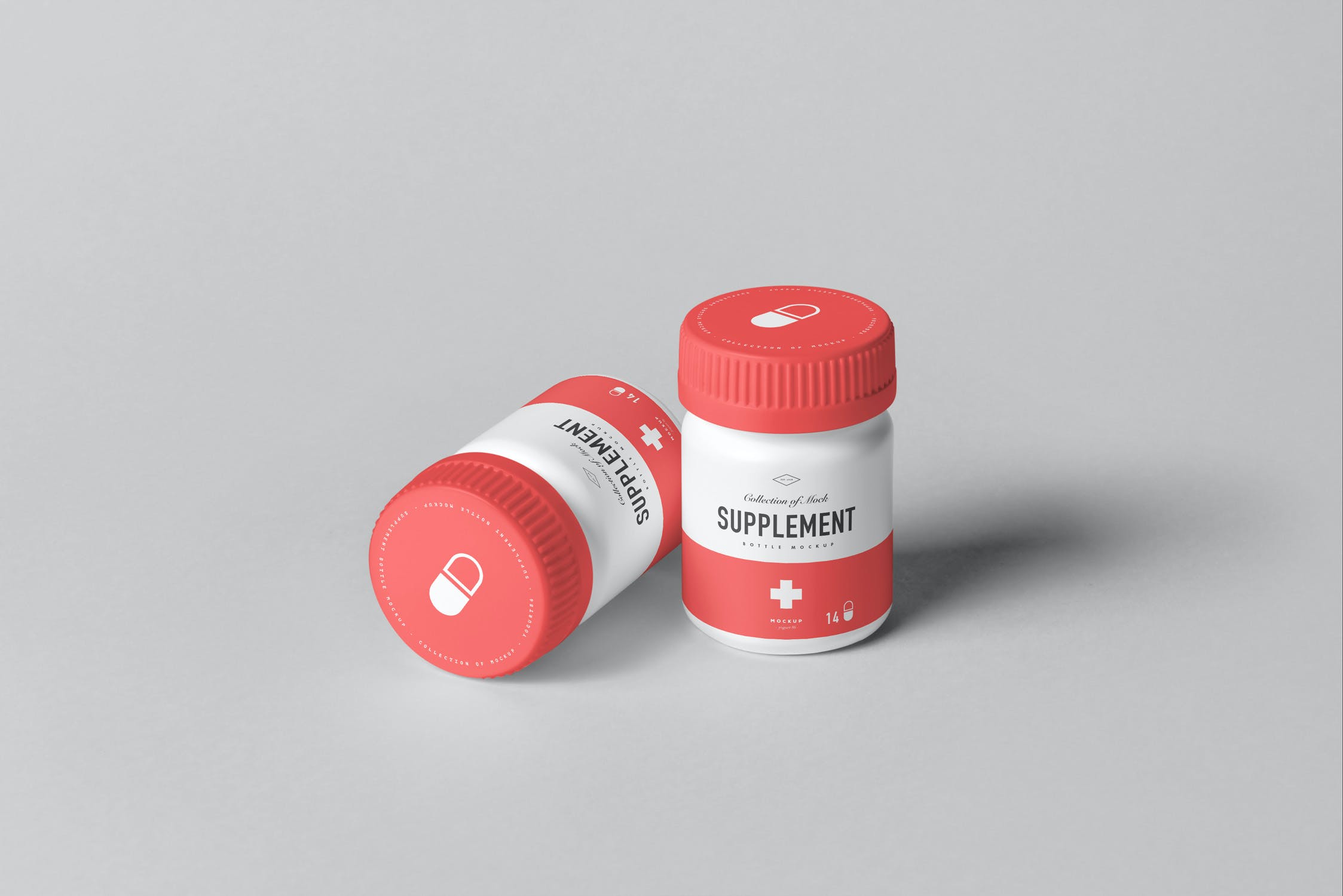 医疗药瓶补充罐包装盒样机模板 Supplement Jar & Box Mockup 7_img_2