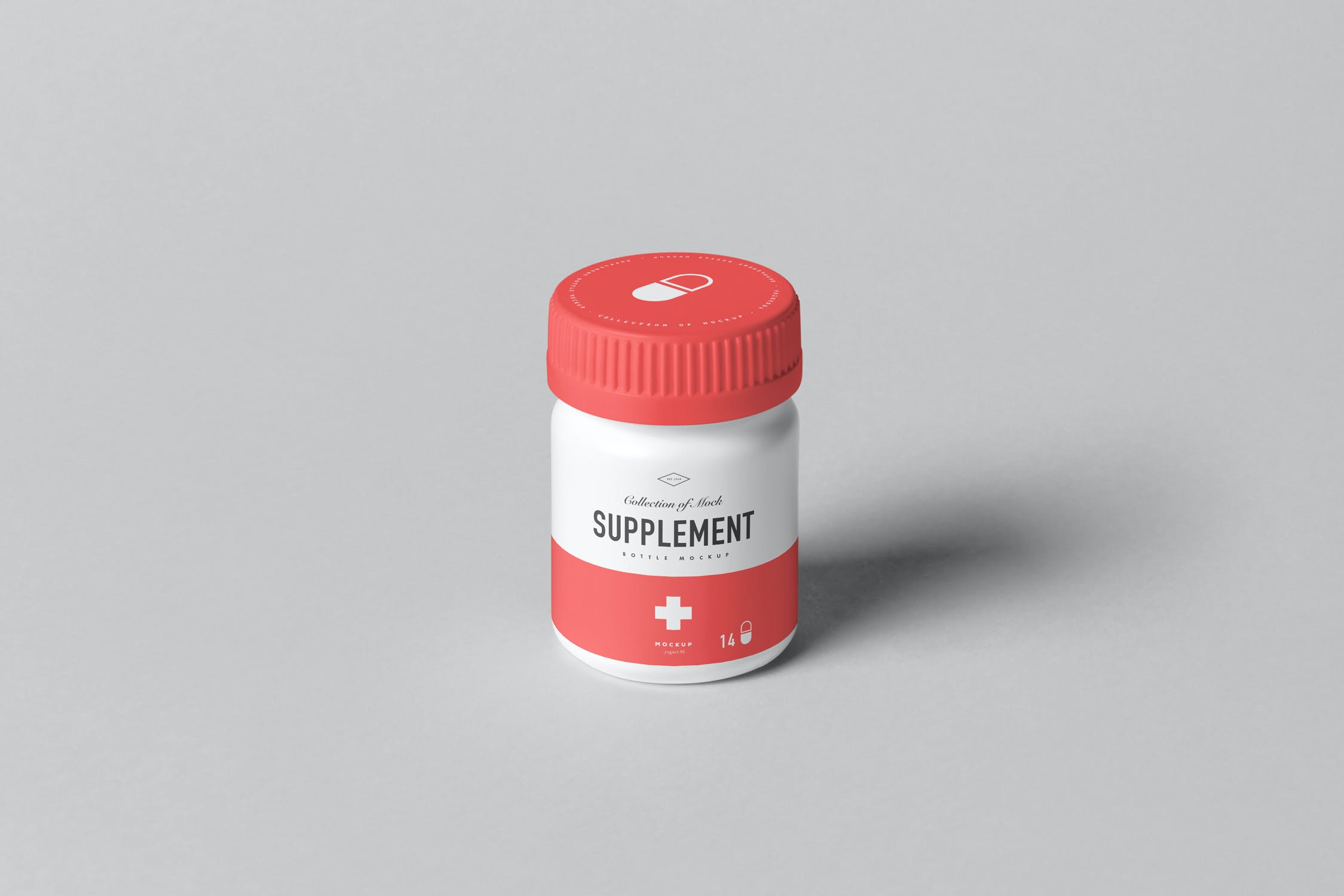 医疗药瓶补充罐包装盒样机模板 Supplement Jar & Box Mockup 7_img_2