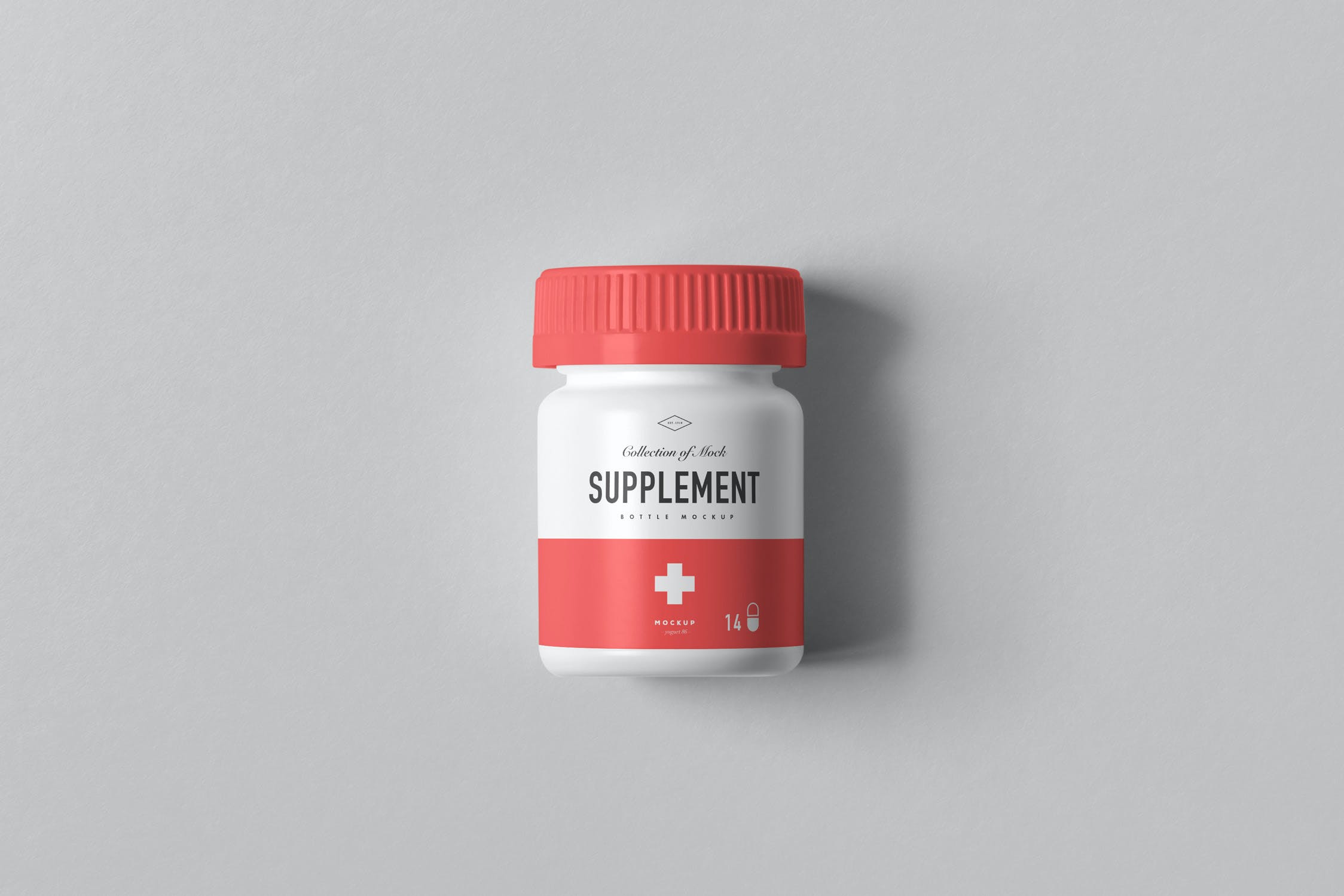 医疗药瓶补充罐包装盒样机模板 Supplement Jar & Box Mockup 7_img_2