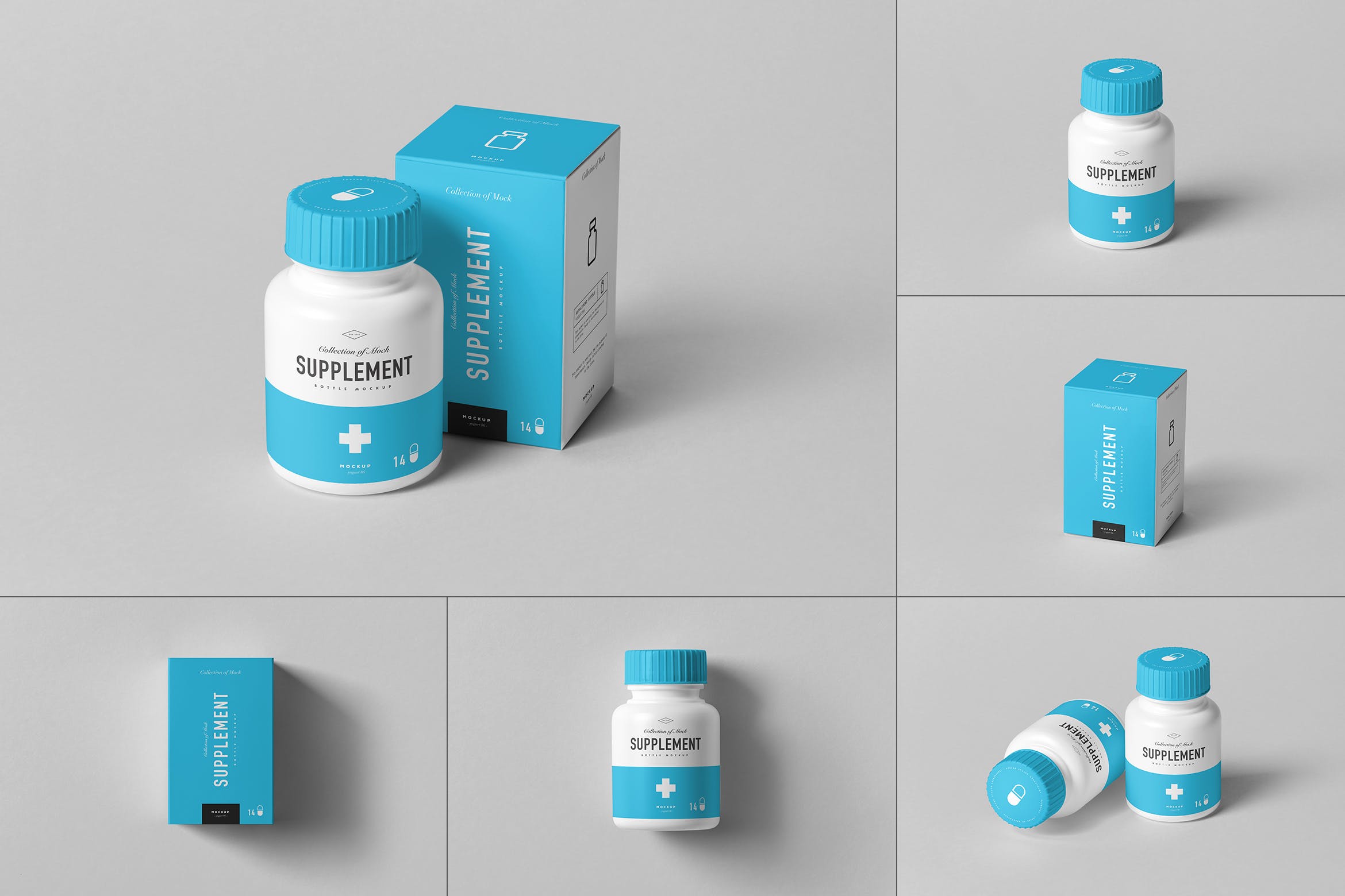 医疗药瓶包装盒样机模板 Supplement Jar & Box Mockup 8_img_2