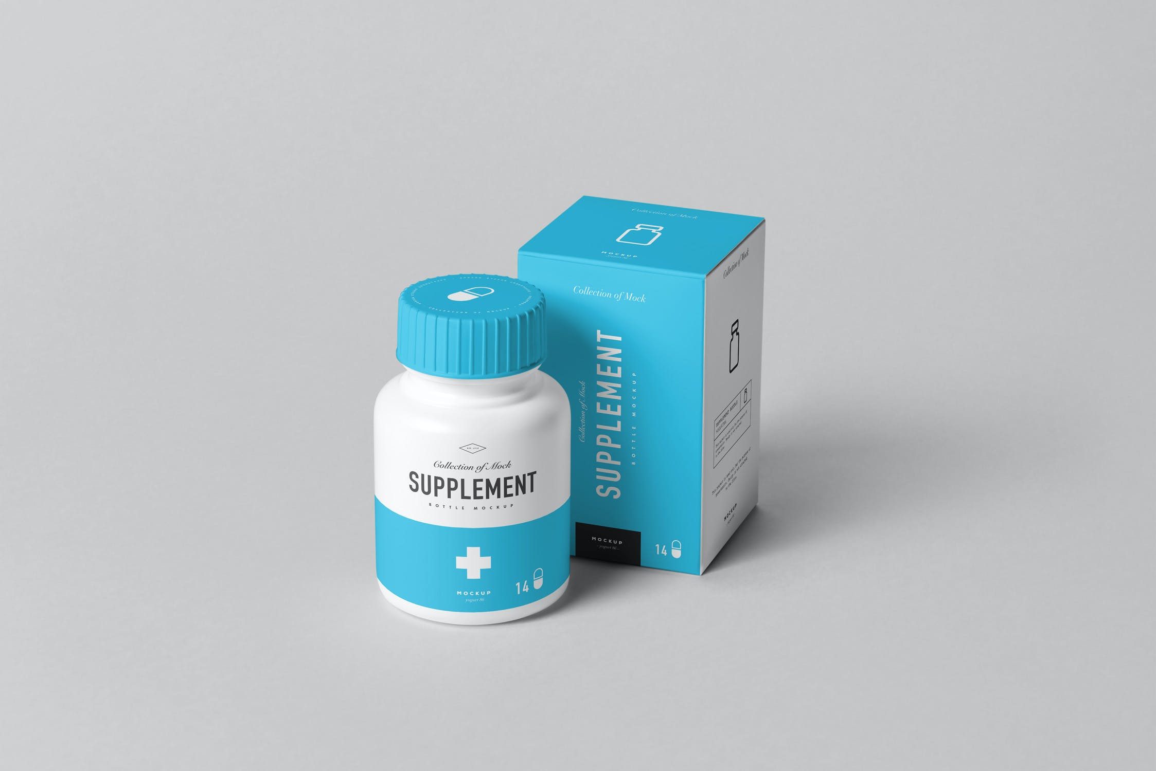 医疗药瓶包装盒样机模板 Supplement Jar & Box Mockup 8_img_2