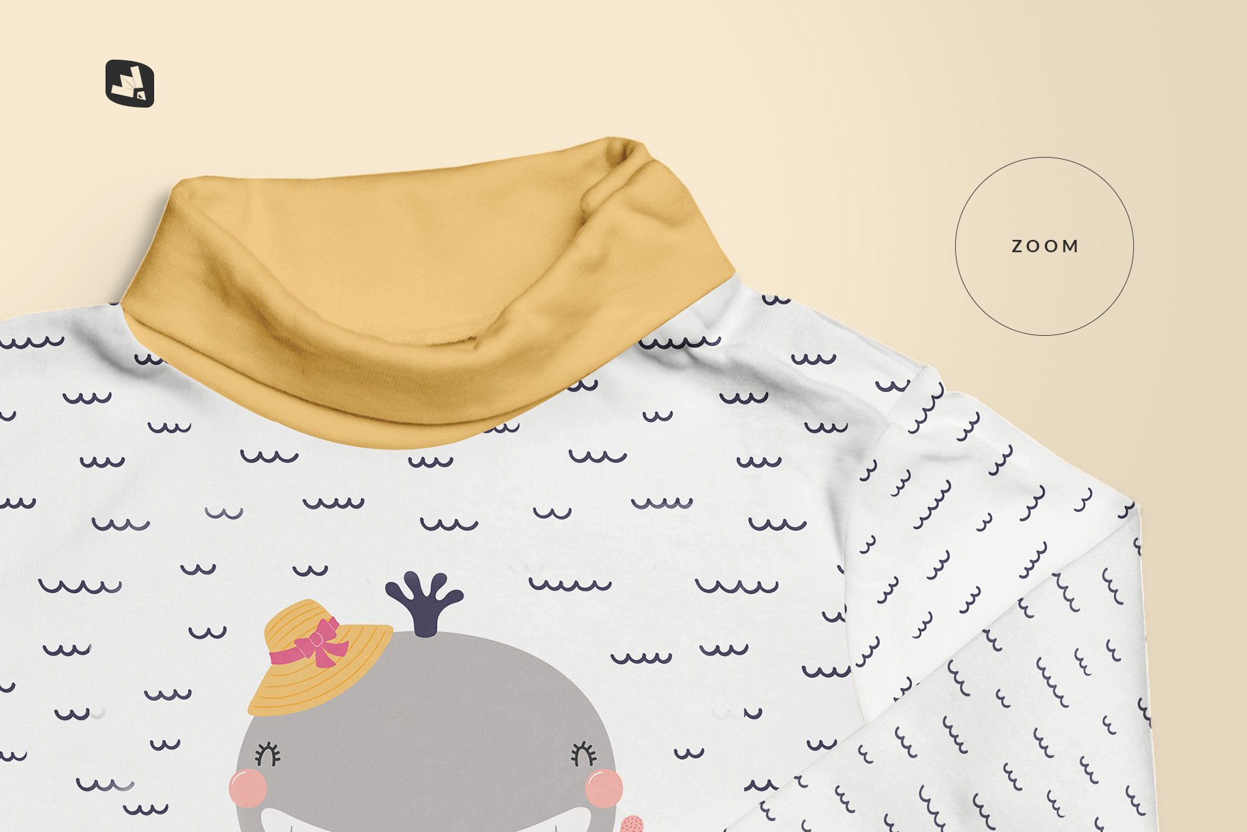 婴儿圆领T恤服装样机模板 Toddler Turtle Neck Tshirt Mockup_img_2