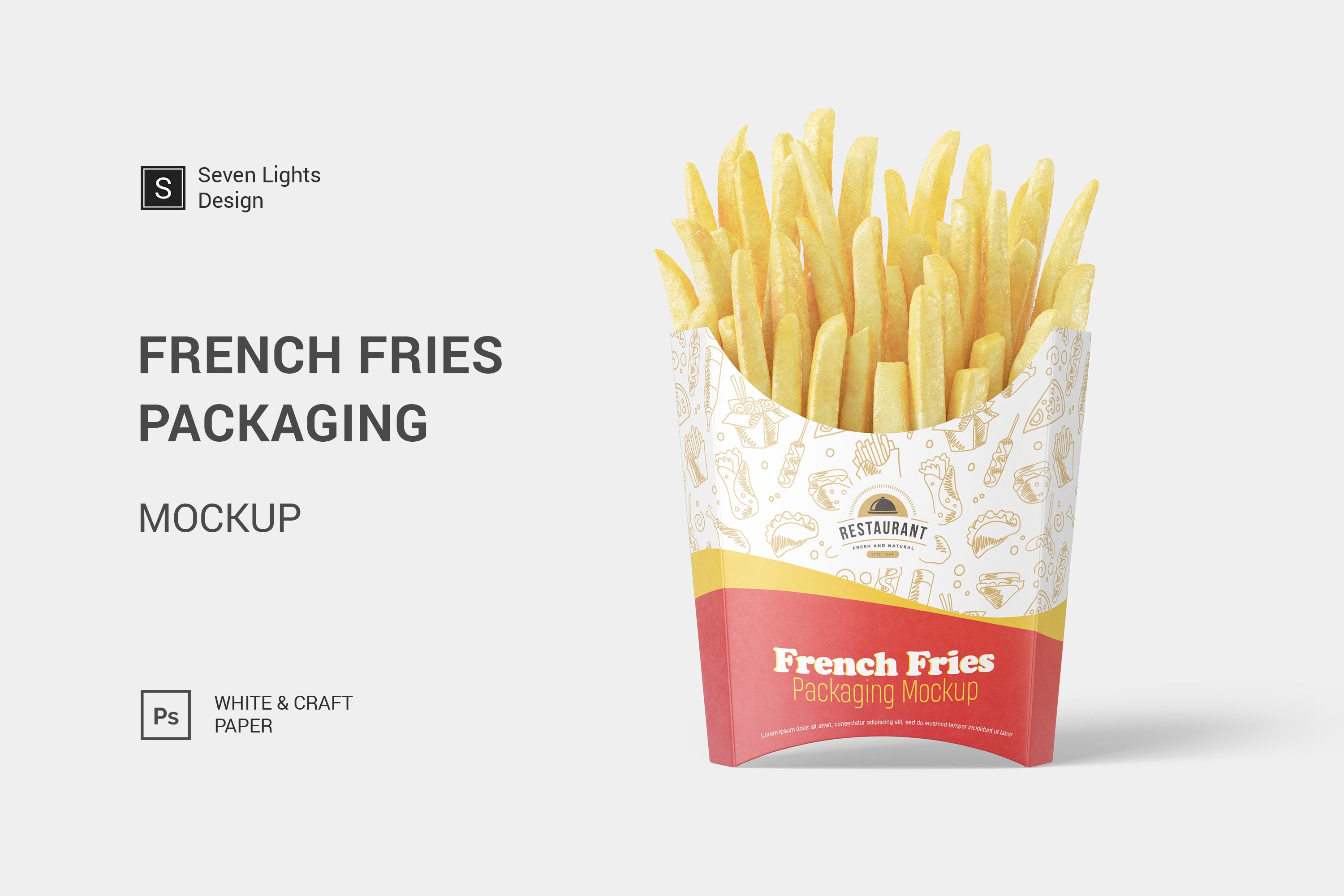 炸薯条包装盒样机模板 French Fries Packaging Mockup_img_2