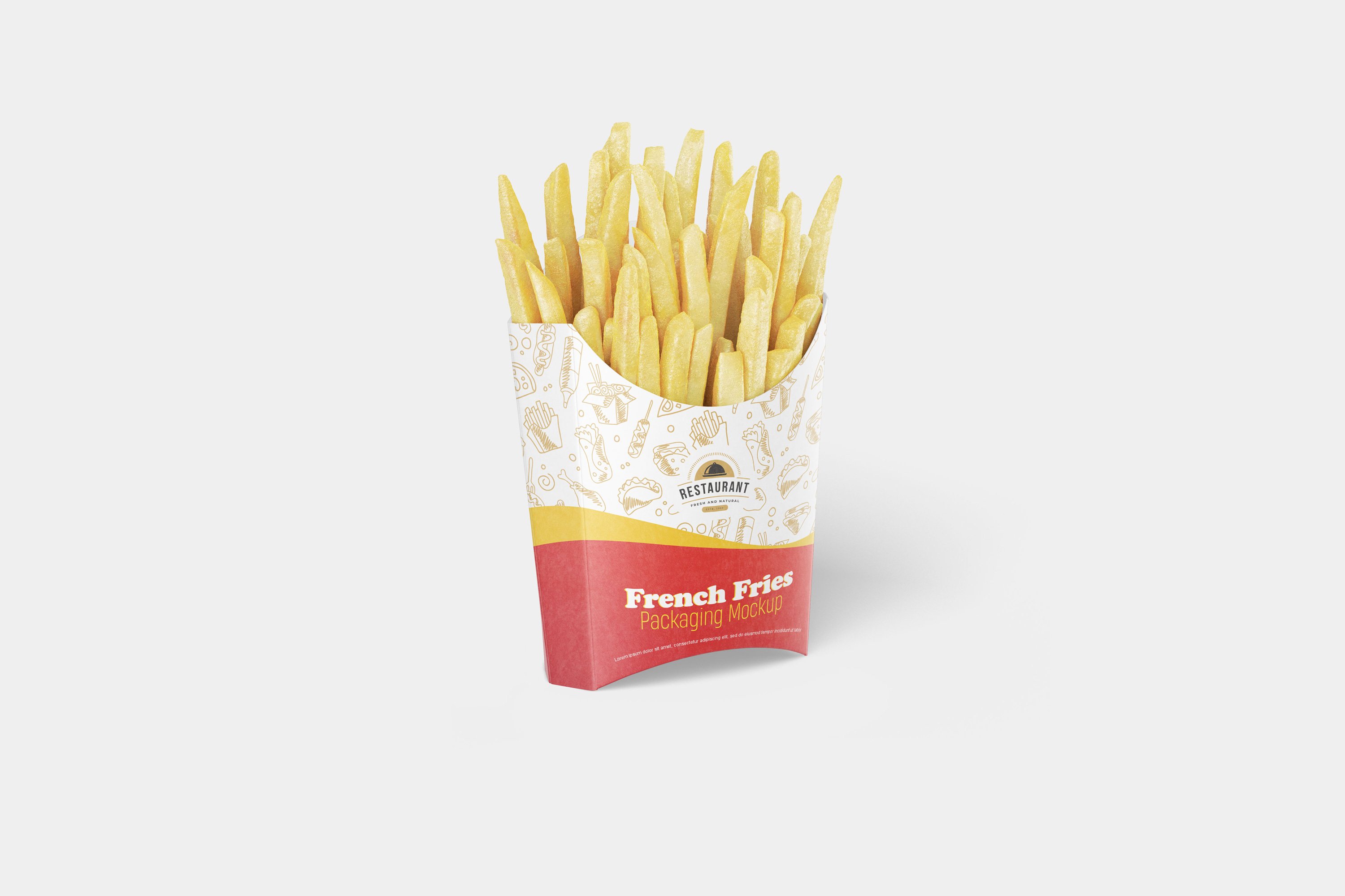 炸薯条包装盒样机模板 French Fries Packaging Mockup_img_2