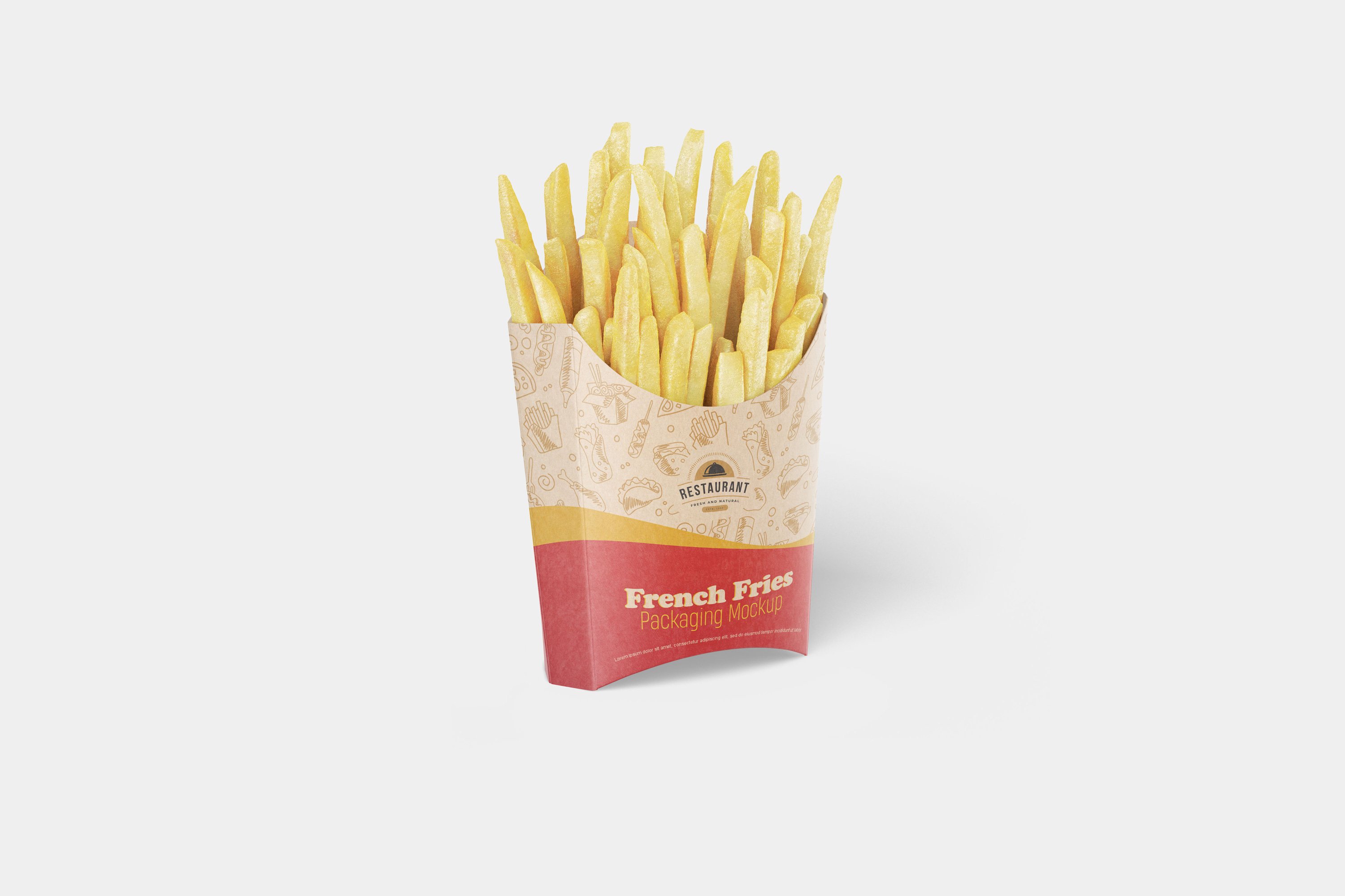 炸薯条包装盒样机模板 French Fries Packaging Mockup_img_2