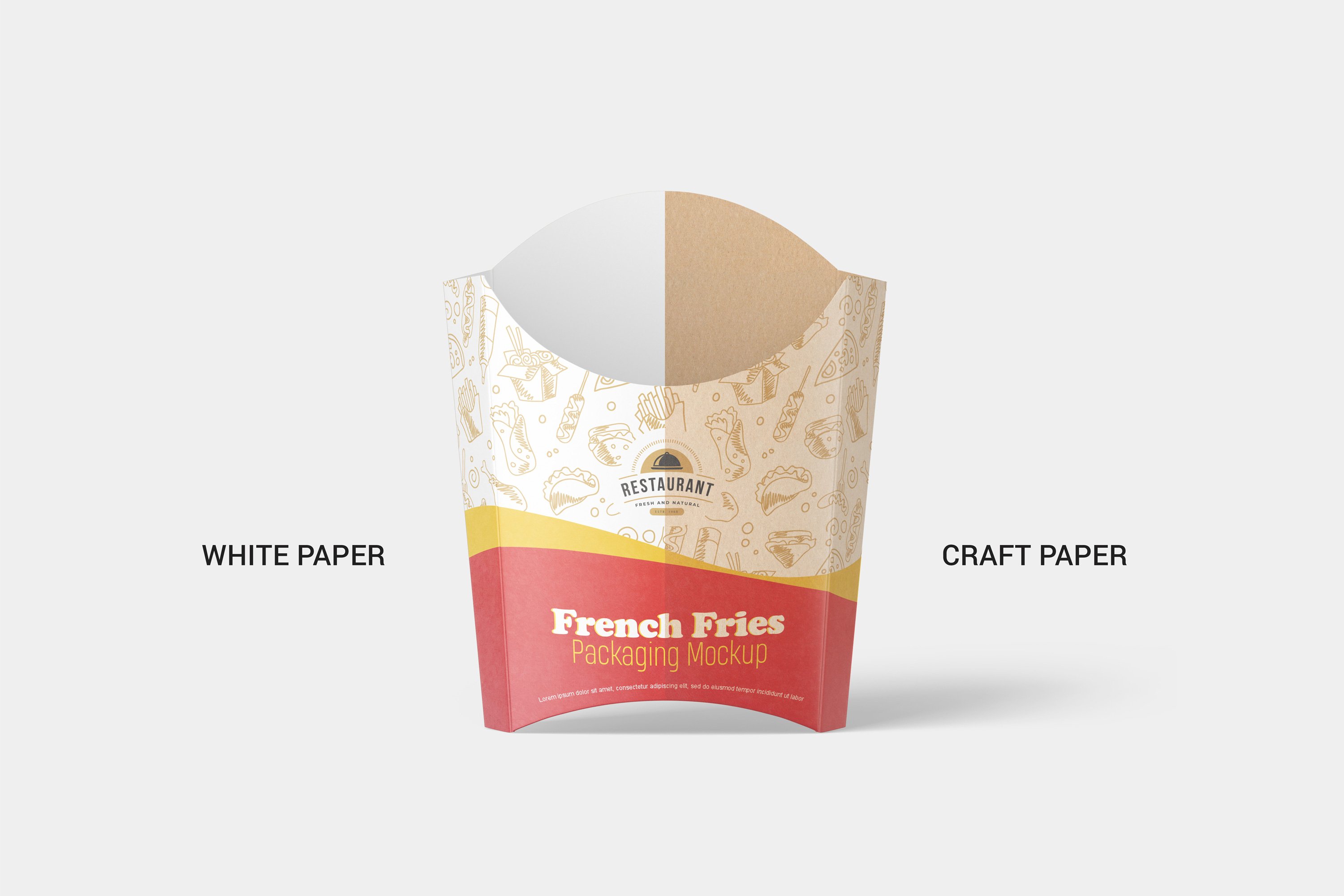 炸薯条包装盒样机模板 French Fries Packaging Mockup_img_2