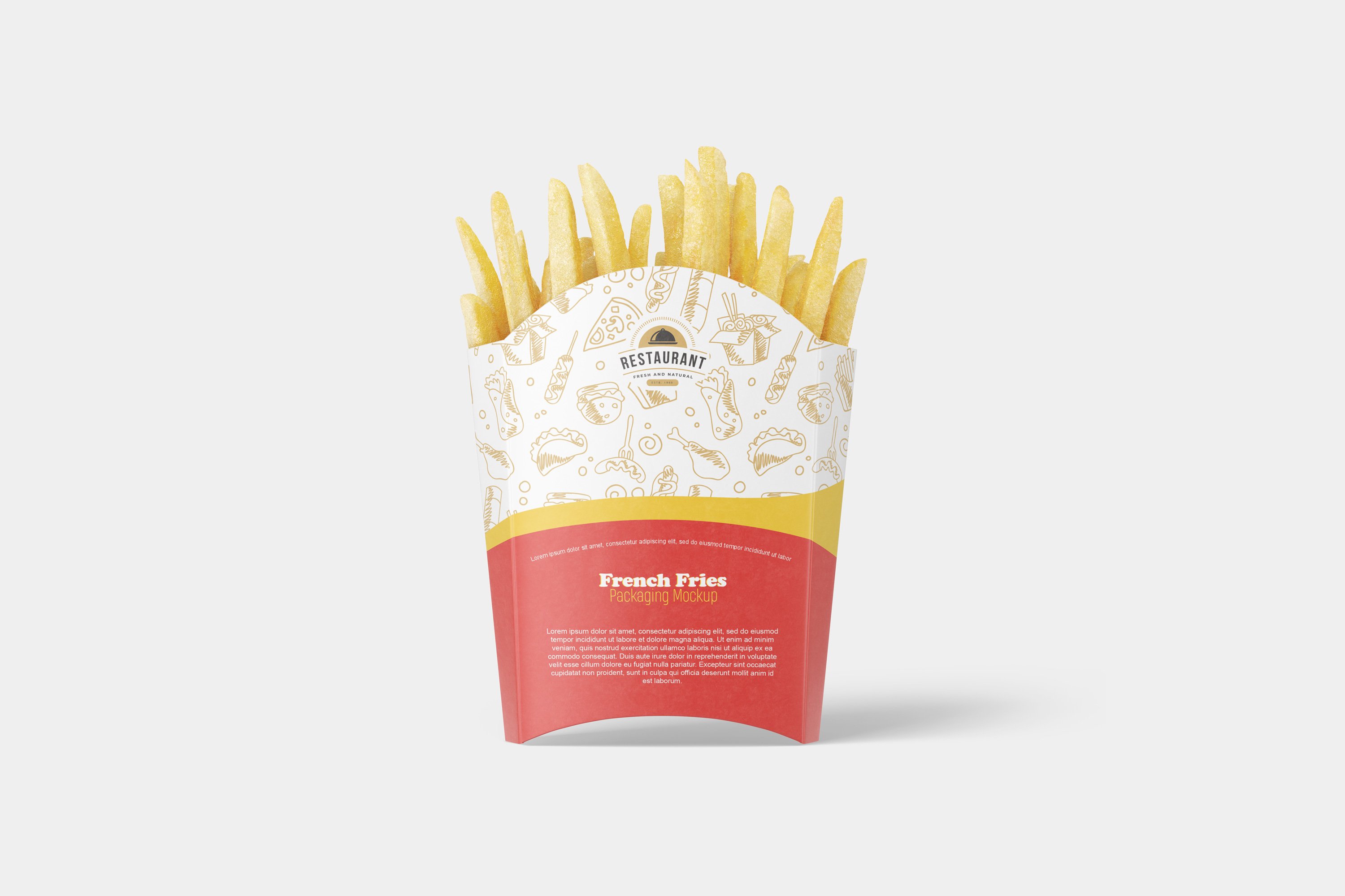 炸薯条包装盒样机模板 French Fries Packaging Mockup_img_2