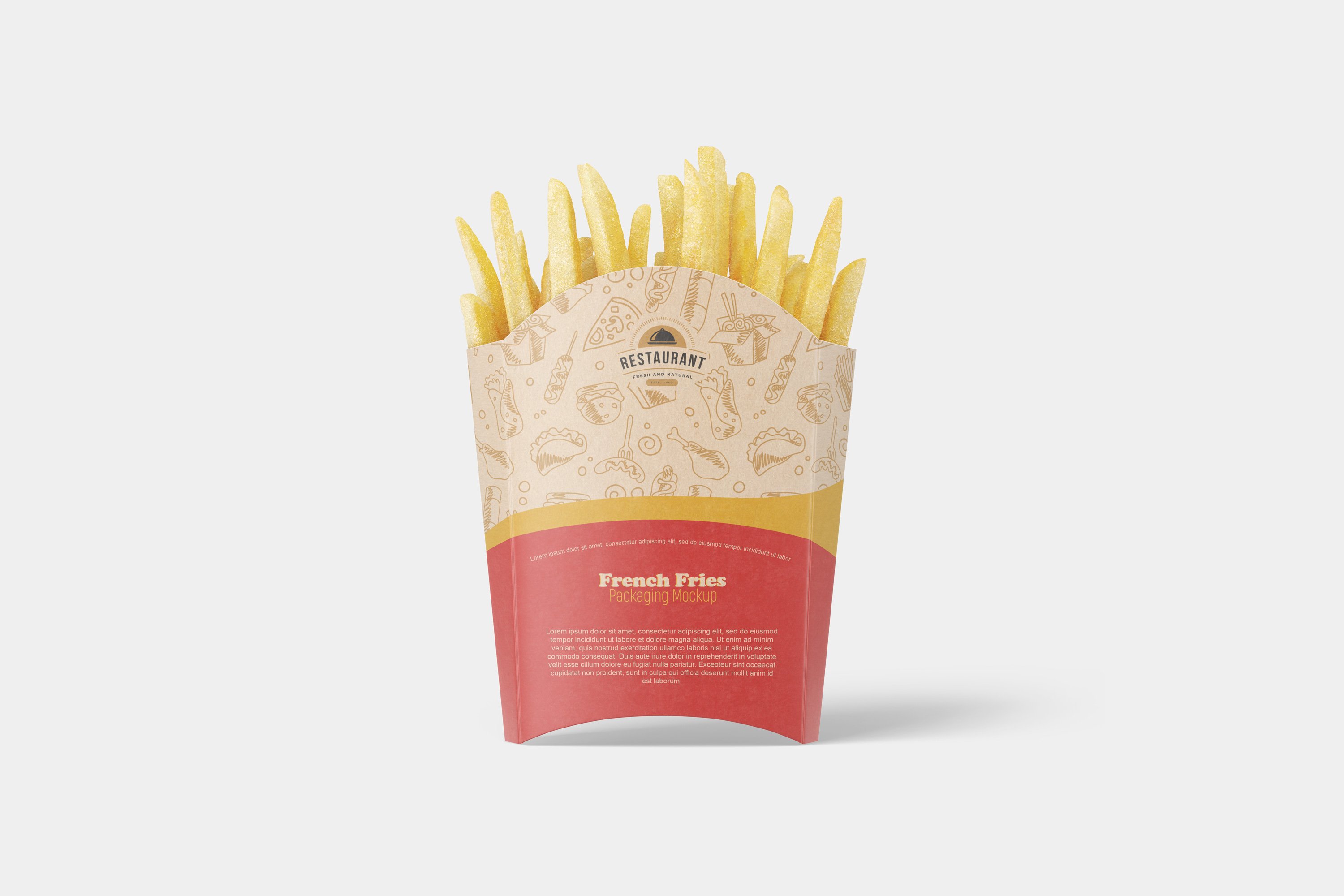 炸薯条包装盒样机模板 French Fries Packaging Mockup_img_2