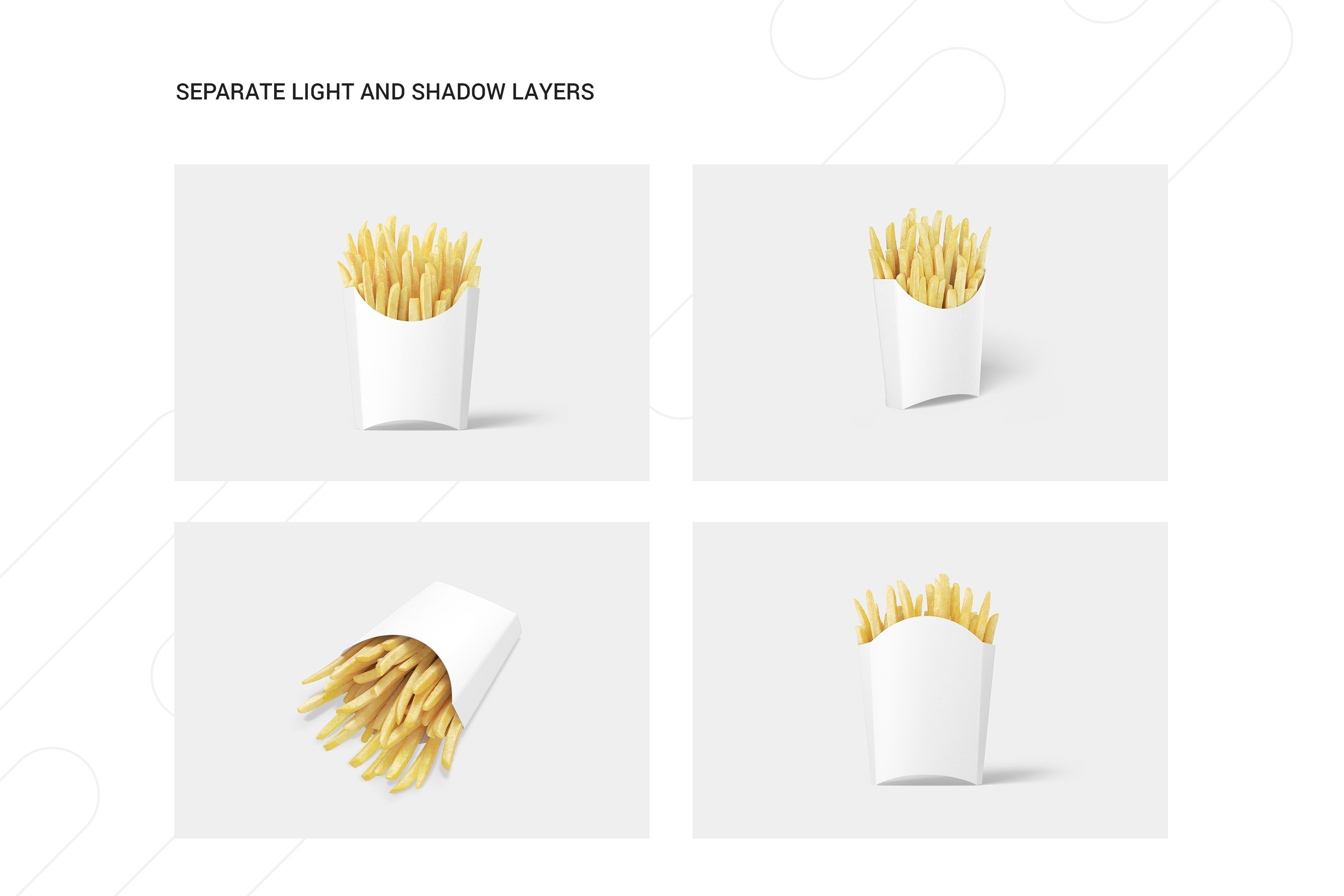 炸薯条包装盒样机模板 French Fries Packaging Mockup_img_2