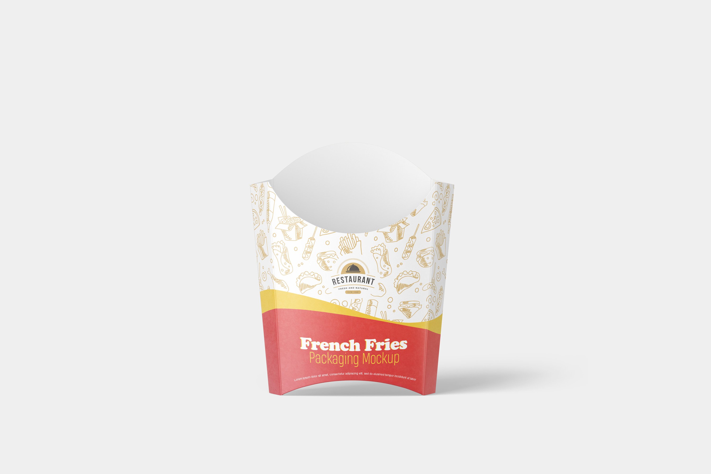 炸薯条包装盒样机模板 French Fries Packaging Mockup_img_2