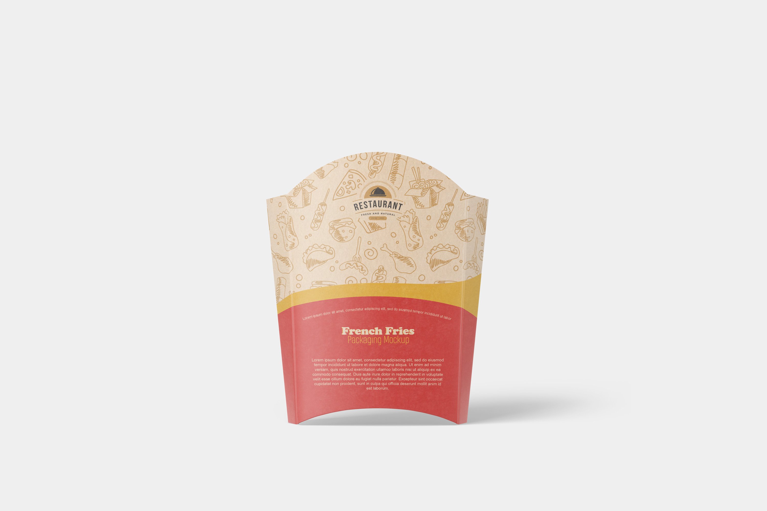 炸薯条包装盒样机模板 French Fries Packaging Mockup_img_2