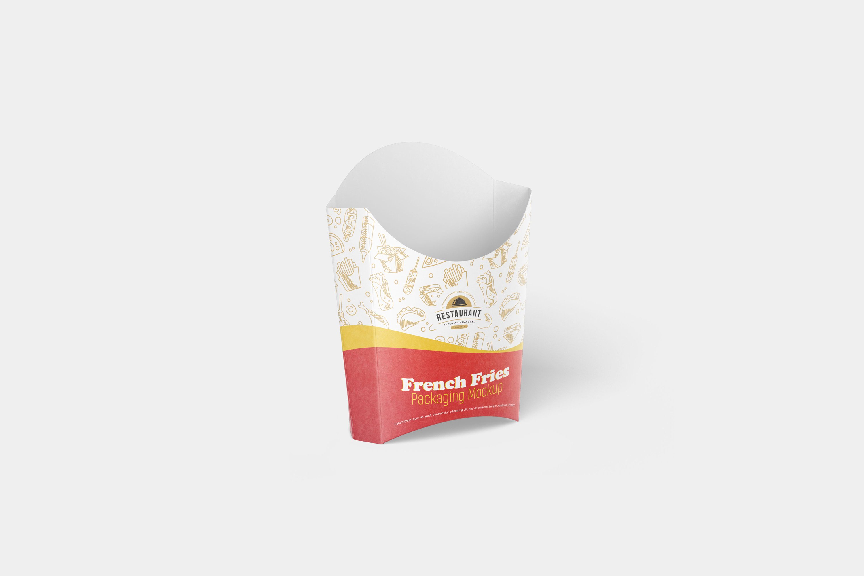 炸薯条包装盒样机模板 French Fries Packaging Mockup_img_2