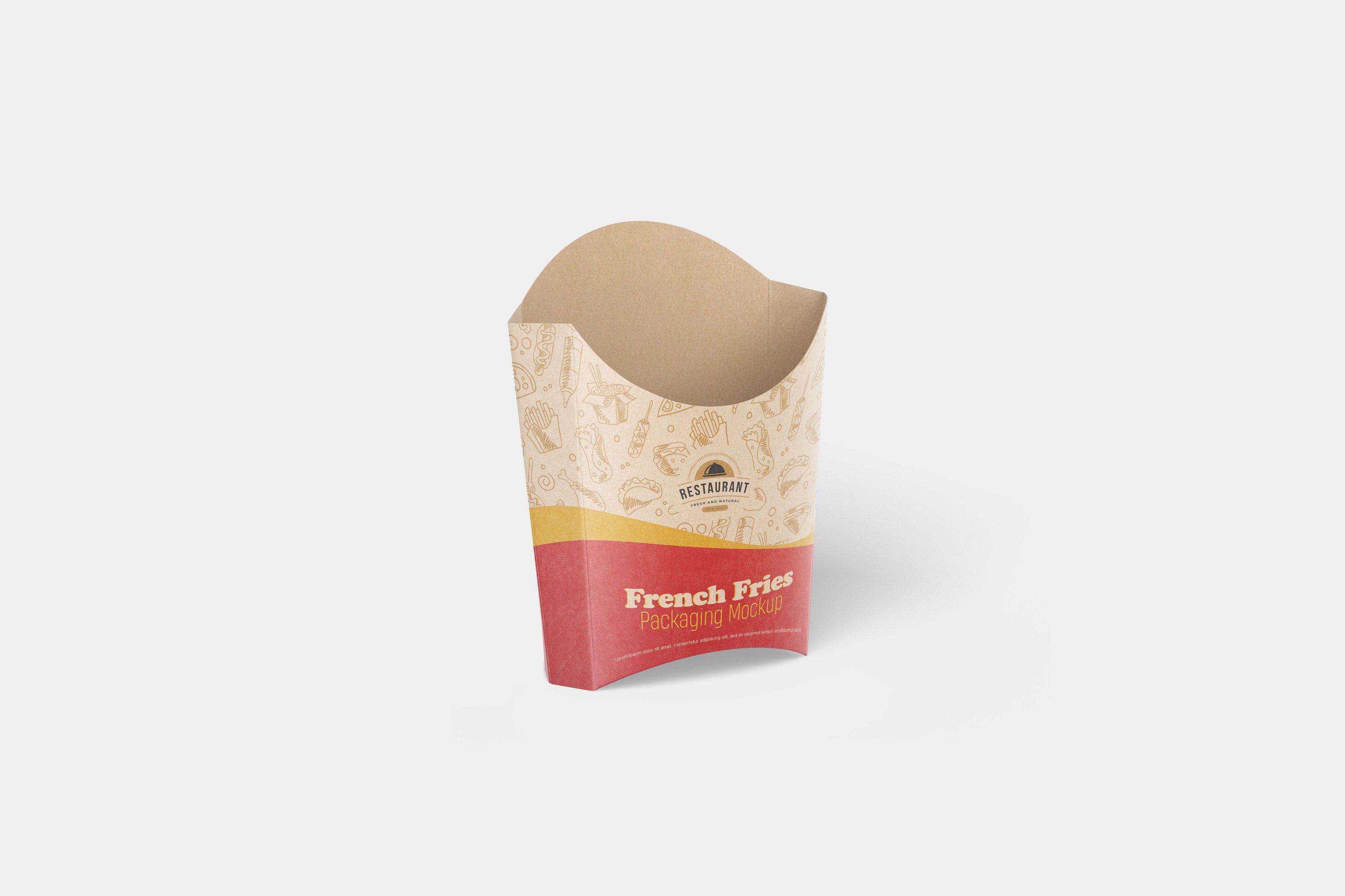 炸薯条包装盒样机模板 French Fries Packaging Mockup_img_2