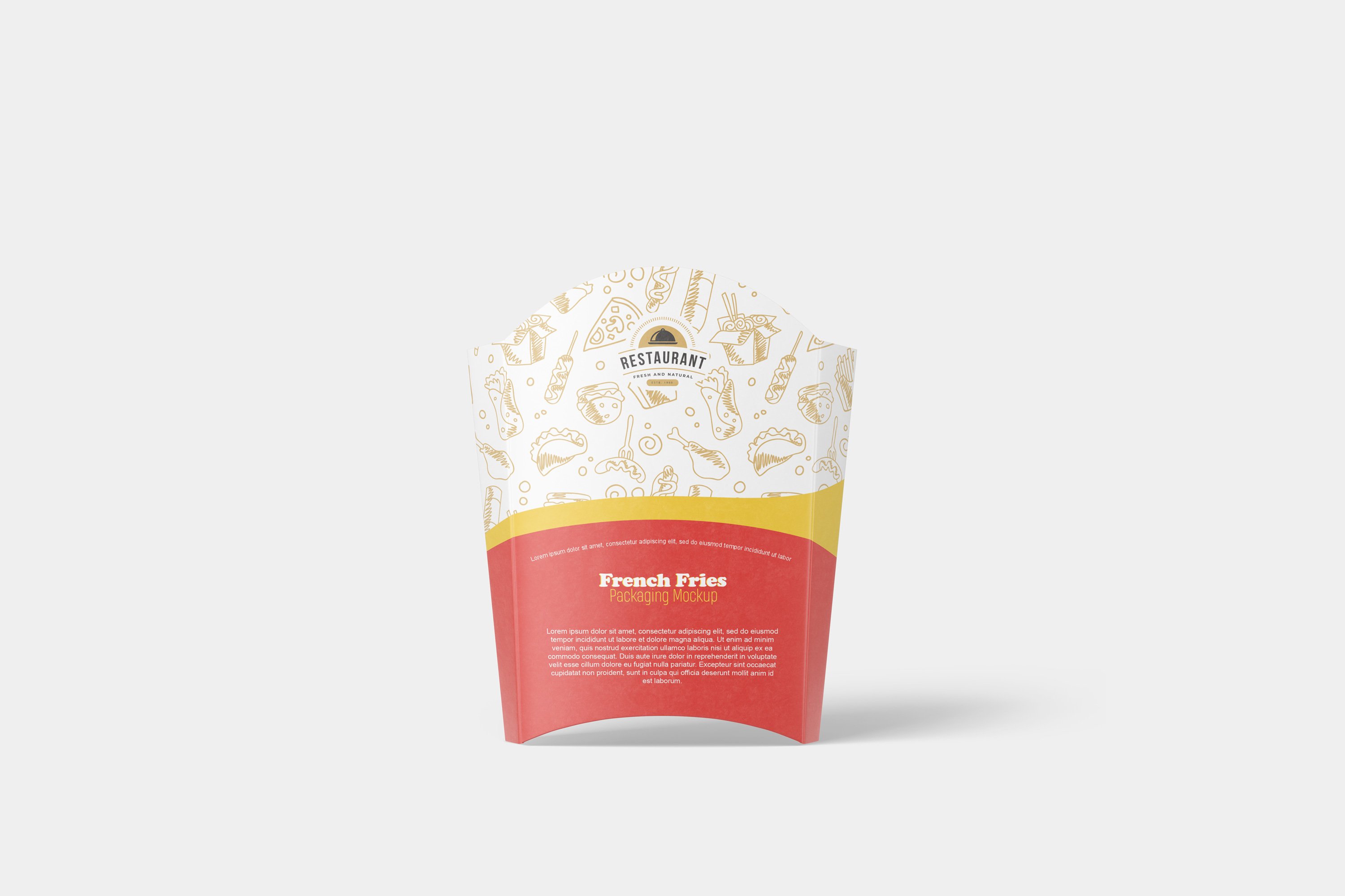 炸薯条包装盒样机模板 French Fries Packaging Mockup_img_2