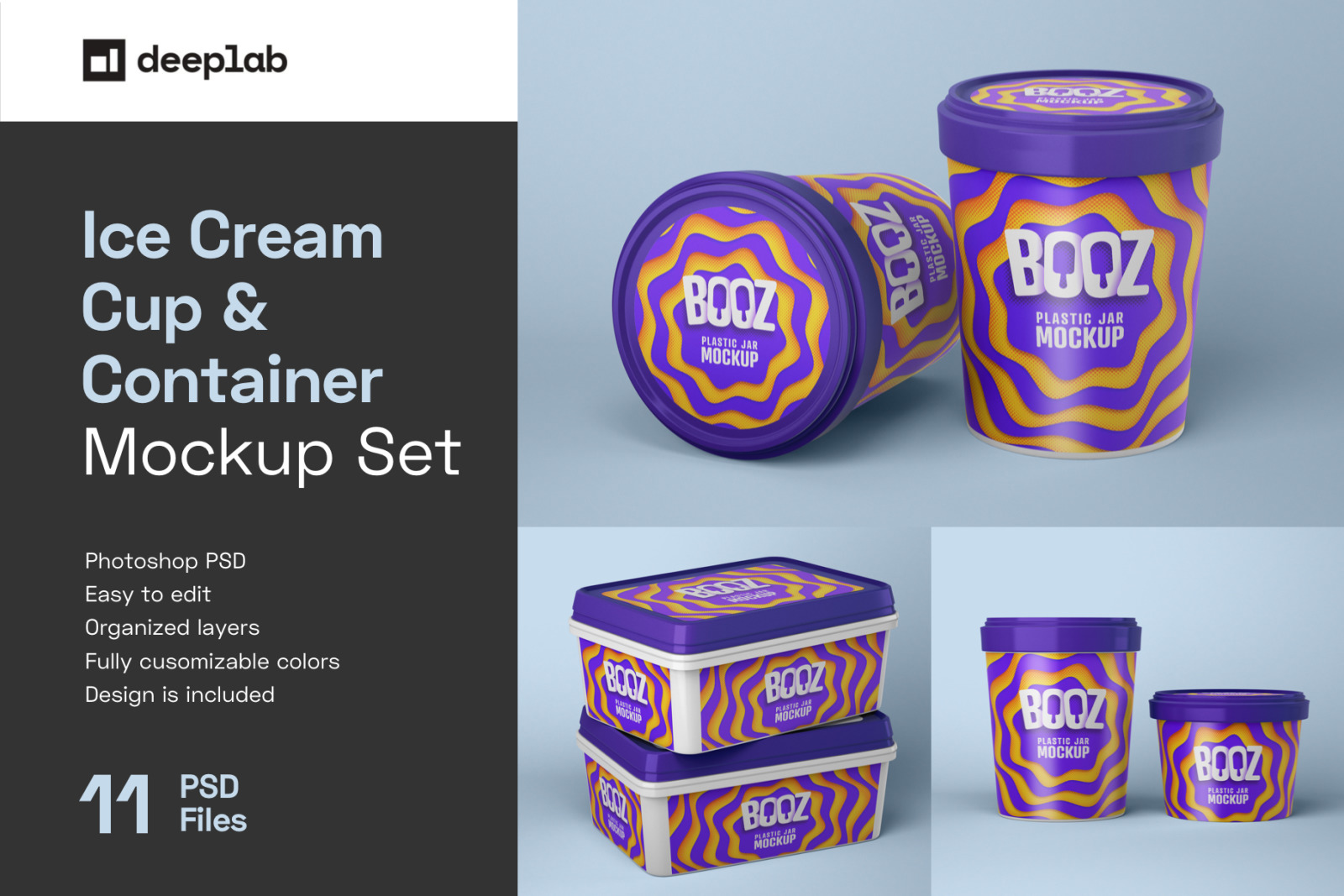 11款冰淇淋杯包装盒样机模板 Ice Cream Cup Mockup Set | Ice Cream Box_img_2