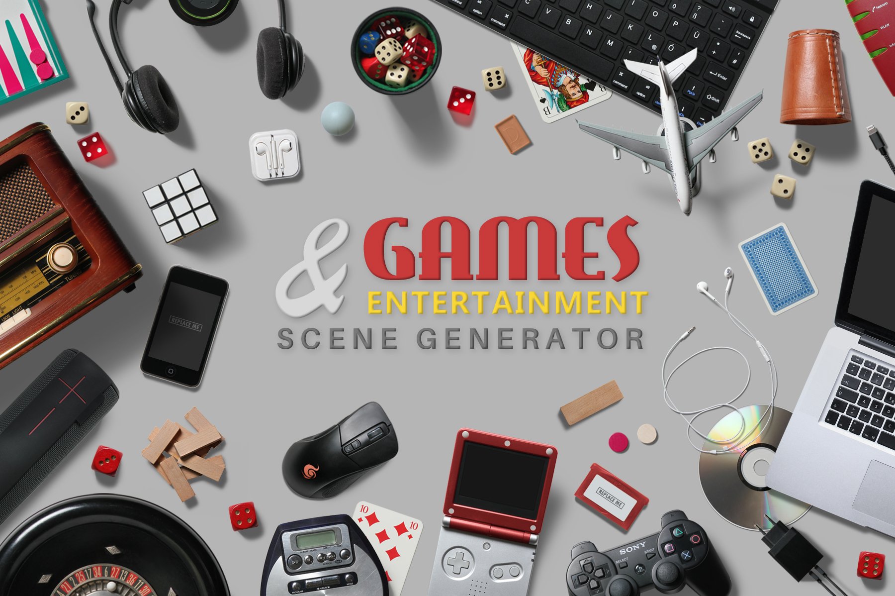 154个游戏娱乐场景样机元素 Games & Entertainment Scene Creator_img_2